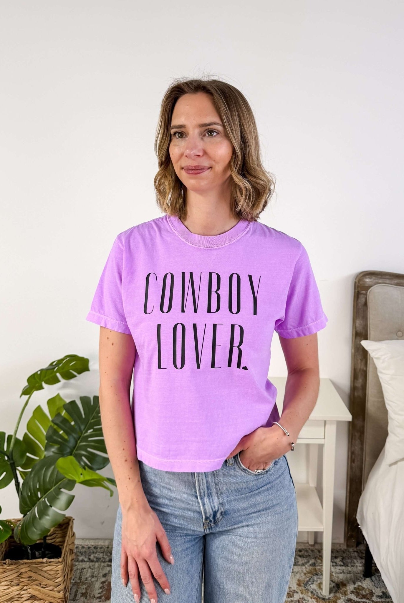 Cowboy Lover Crew Fit Cropped Graphic Tee