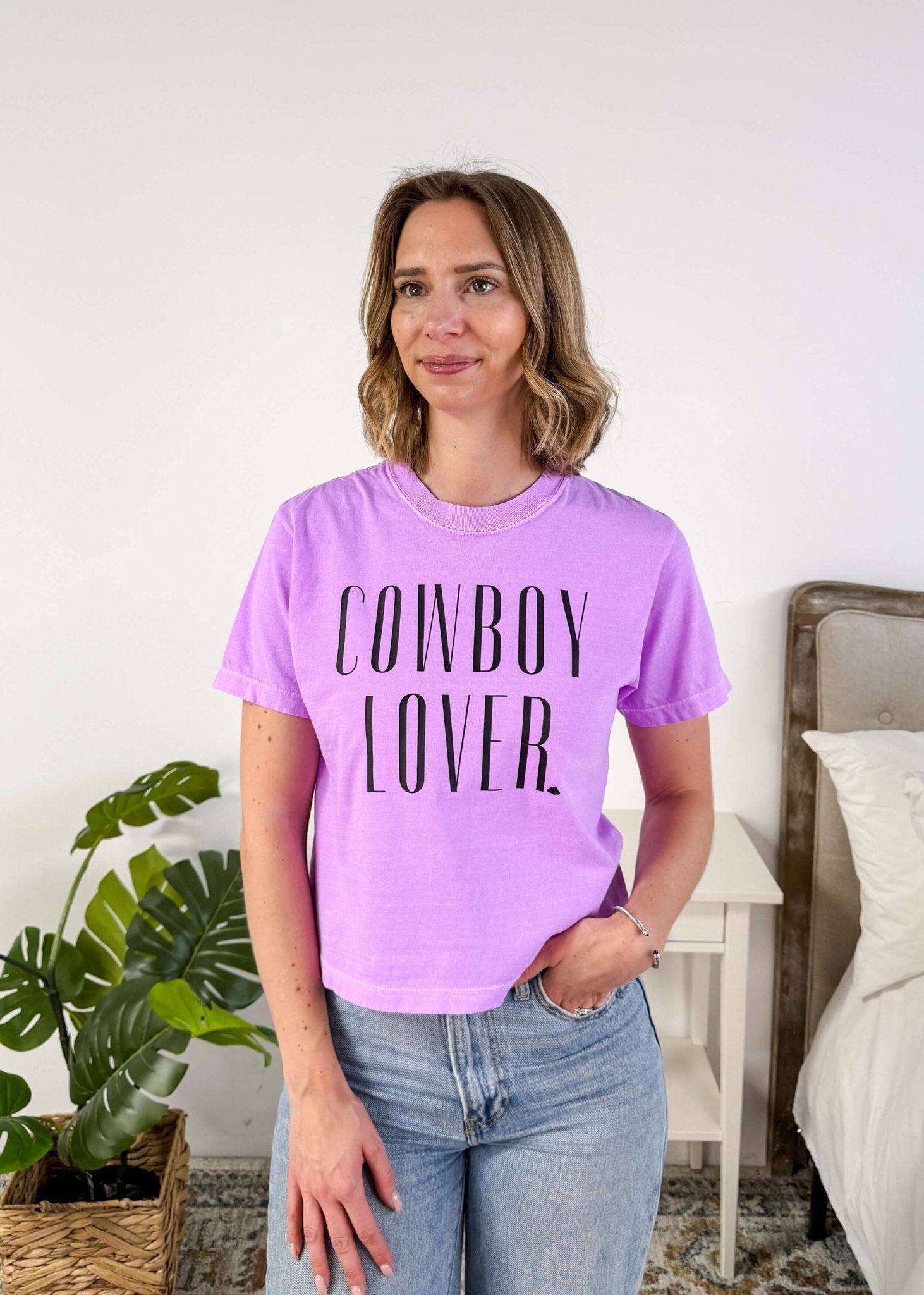 Cowboy Lover Crew Fit Cropped Graphic Tee