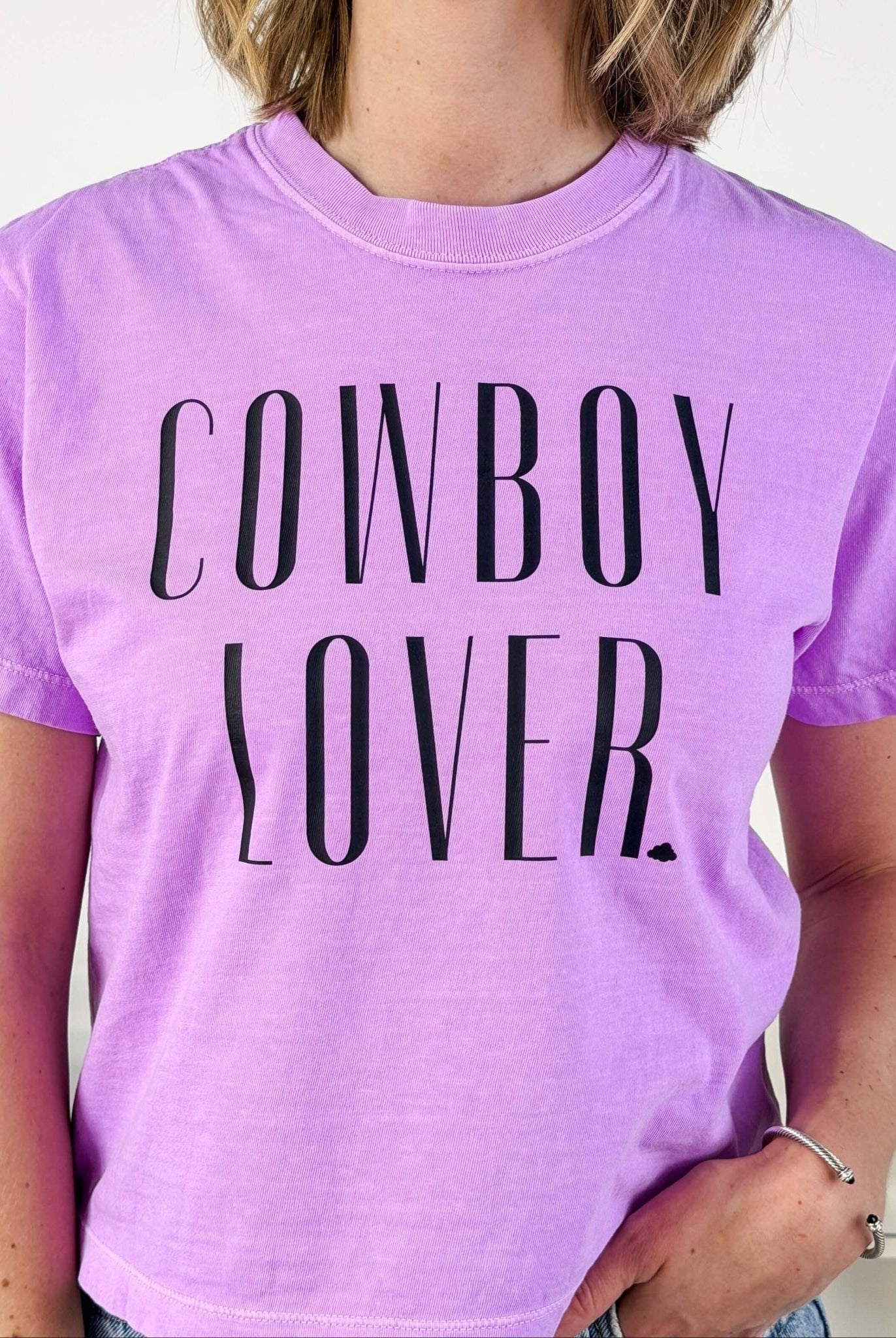 Cowboy Lover Crew Fit Cropped Graphic Tee