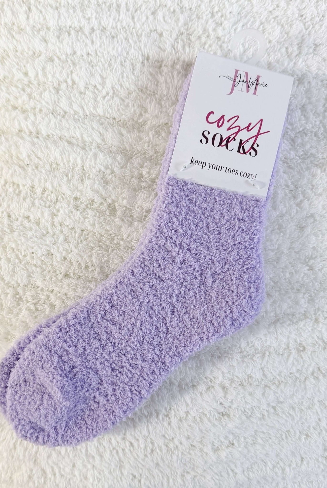 Cozy Cabin Lounge Socks – Marshmallow - Soft Fluffy Slouch Socks - Lounge By Jan Marie - Cloud Nine Pajamas