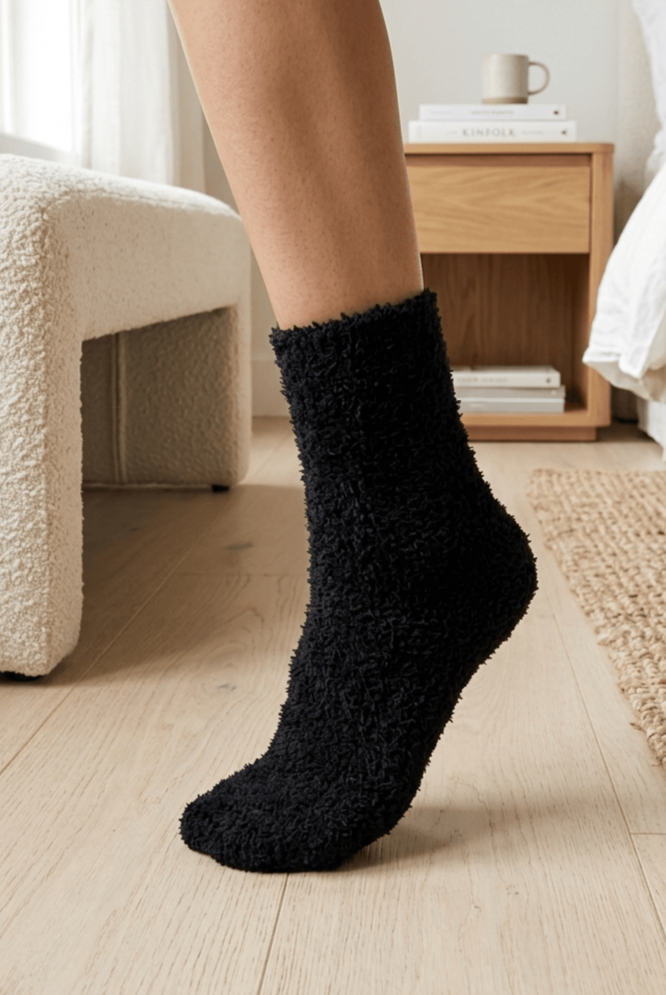 Cozy Cabin Lounge Socks – Marshmallow - Soft Fluffy Slouch Socks - Lounge By Jan Marie - Cloud Nine Pajamas