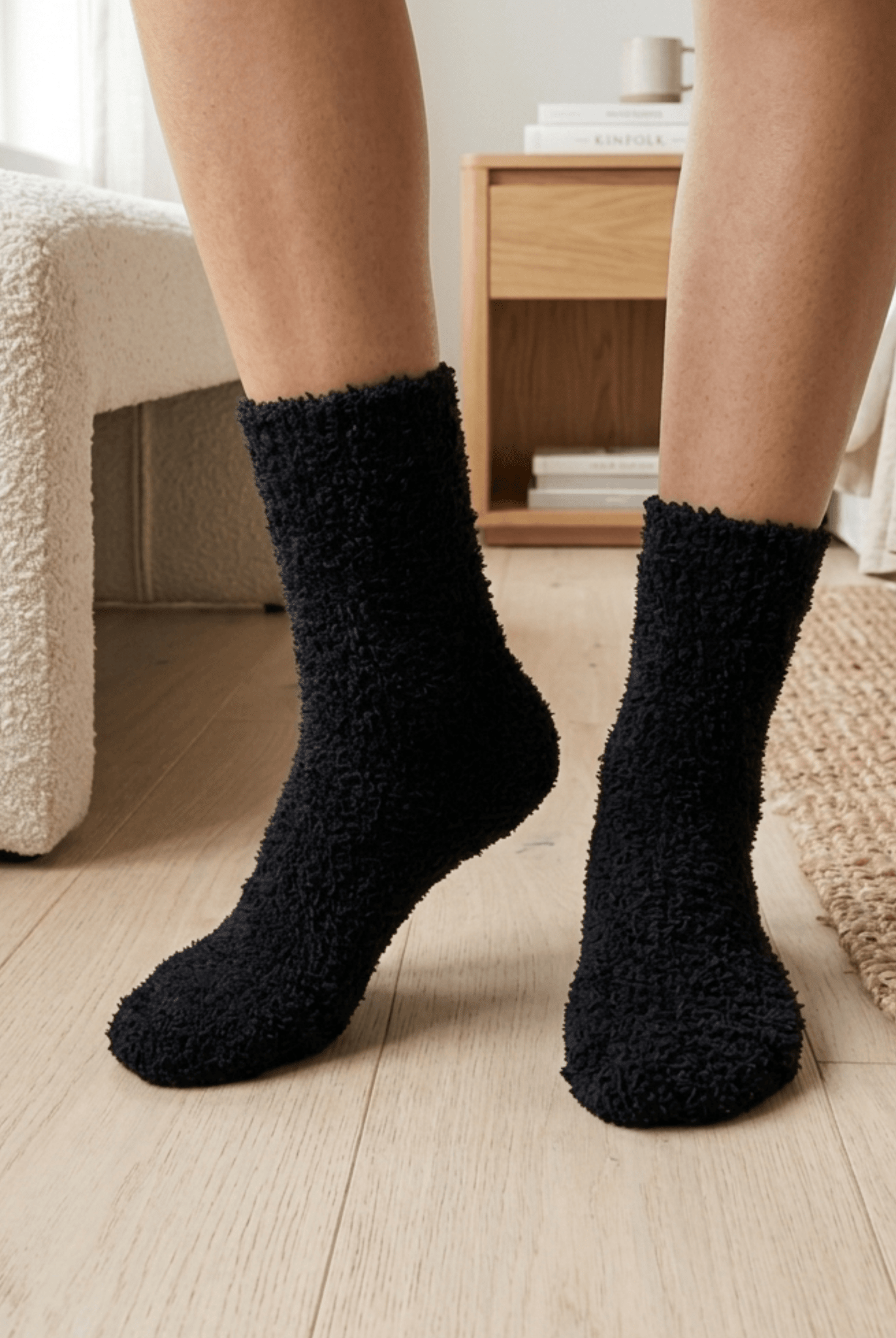 Cozy Cabin Lounge Socks – Marshmallow - Soft Fluffy Slouch Socks - Lounge By Jan Marie - Cloud Nine Pajamas