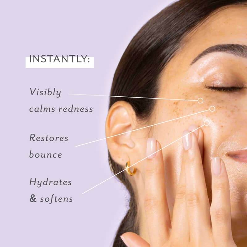Cozy Comforts Soothing & Protecting Skincare Essential Kit Patchology demonstrating instant benefits for skin.