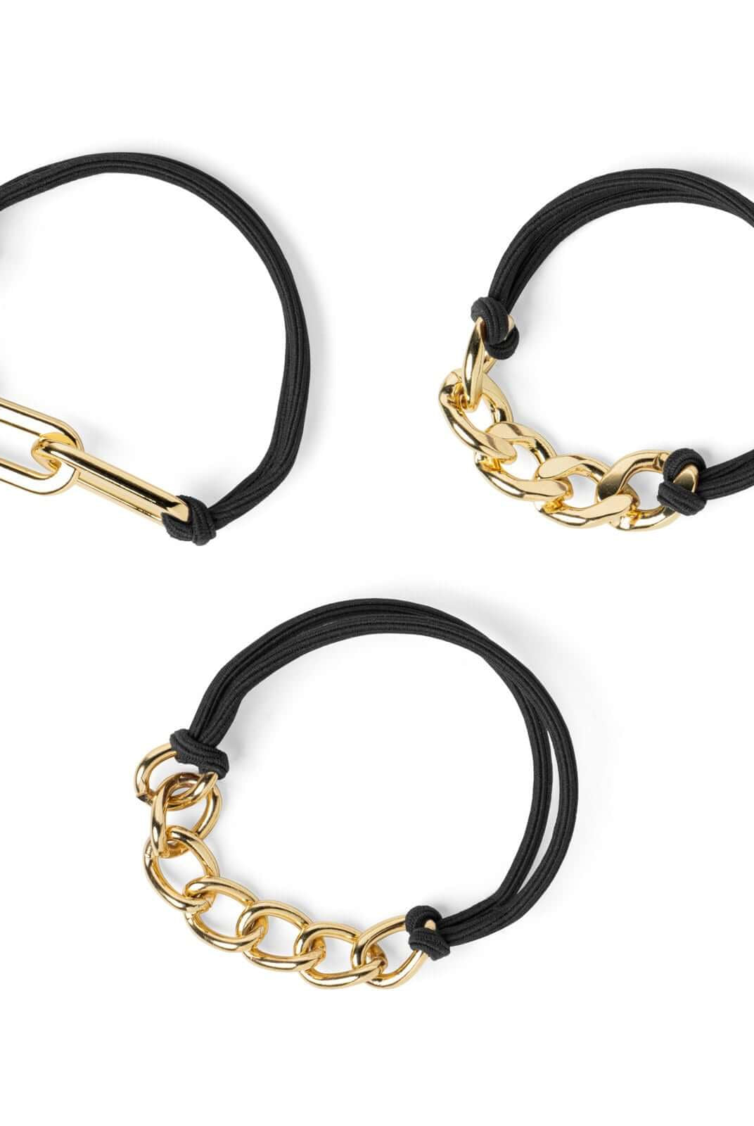 black bracelet hair tie