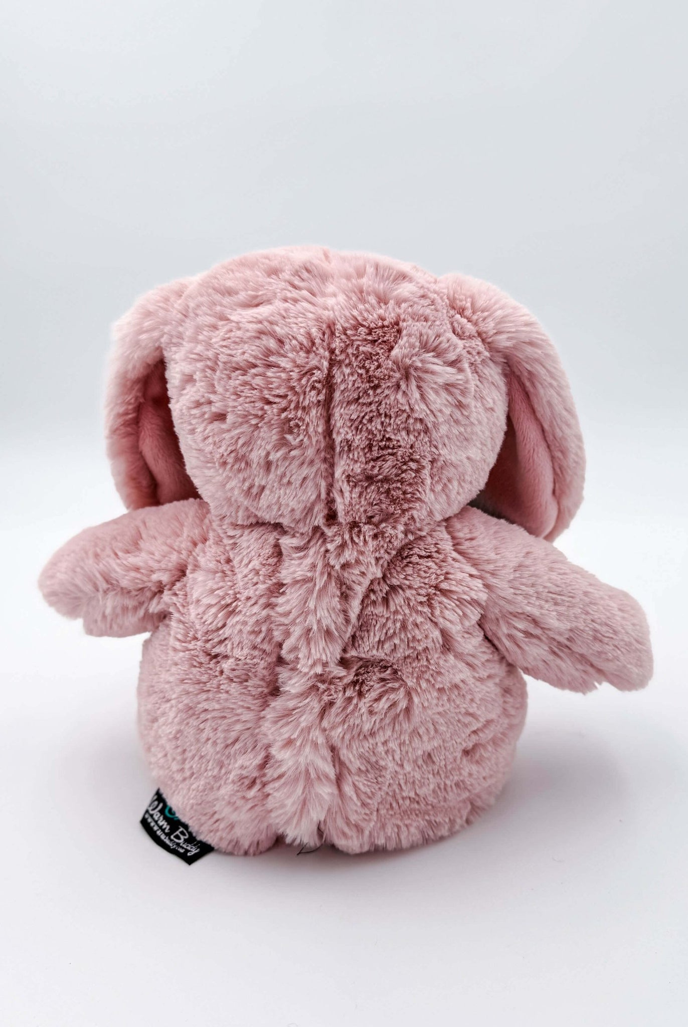 Cuddle Buddy Pink Bunny pink plush bunny from warm buddy with heating pack for moist therapy - showing back