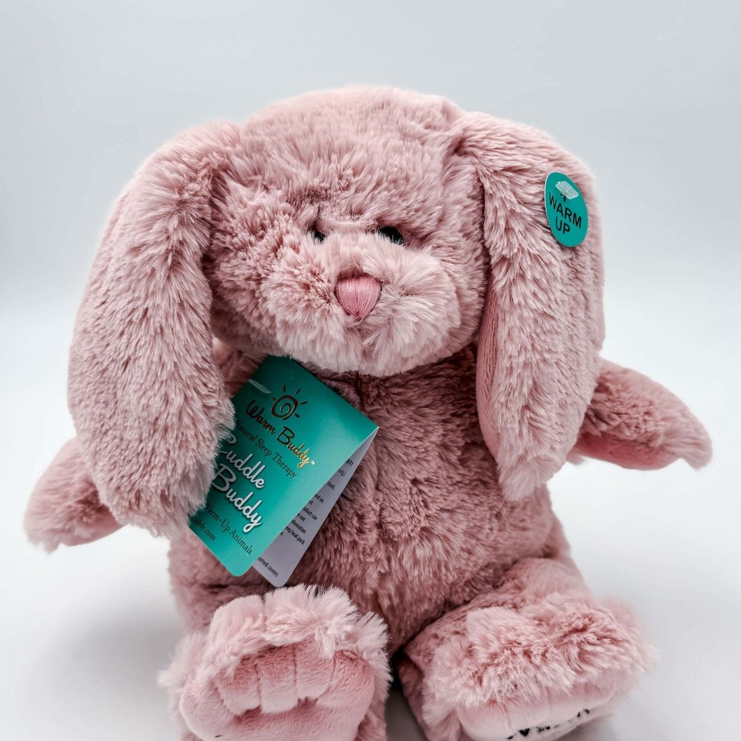 Cuddle Buddy Pink Bunny pink plush bunny from warm buddy with heating pack for moist therapy