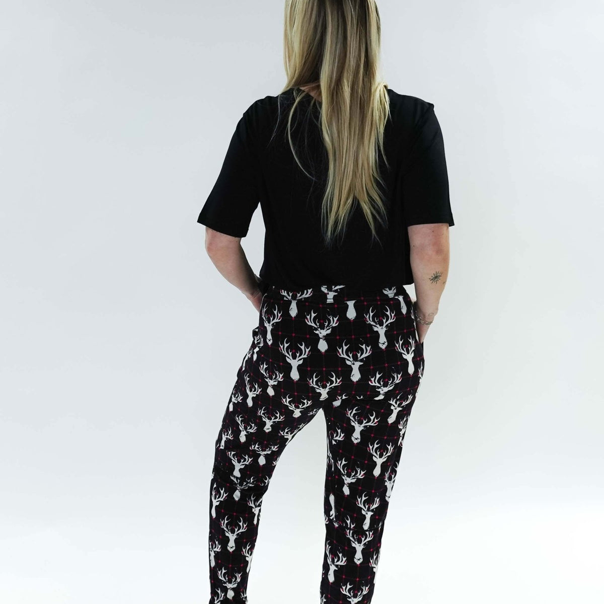 unisex deer plaid printed bamboo jogger bob's sleepwear co