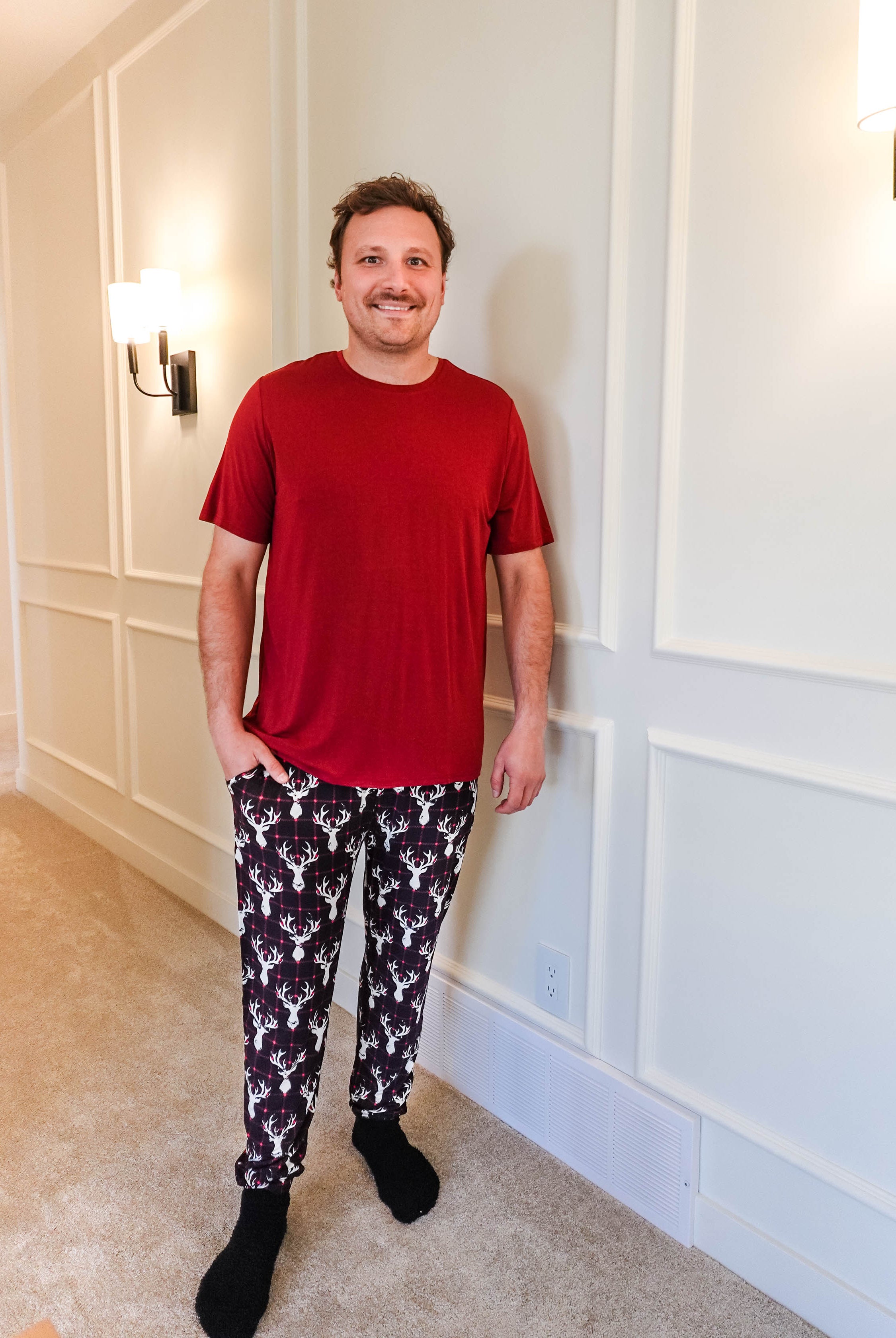 bamboo unisex tee shirt in bright red for men women adults and teens, super soft sweat wicking bamboo.