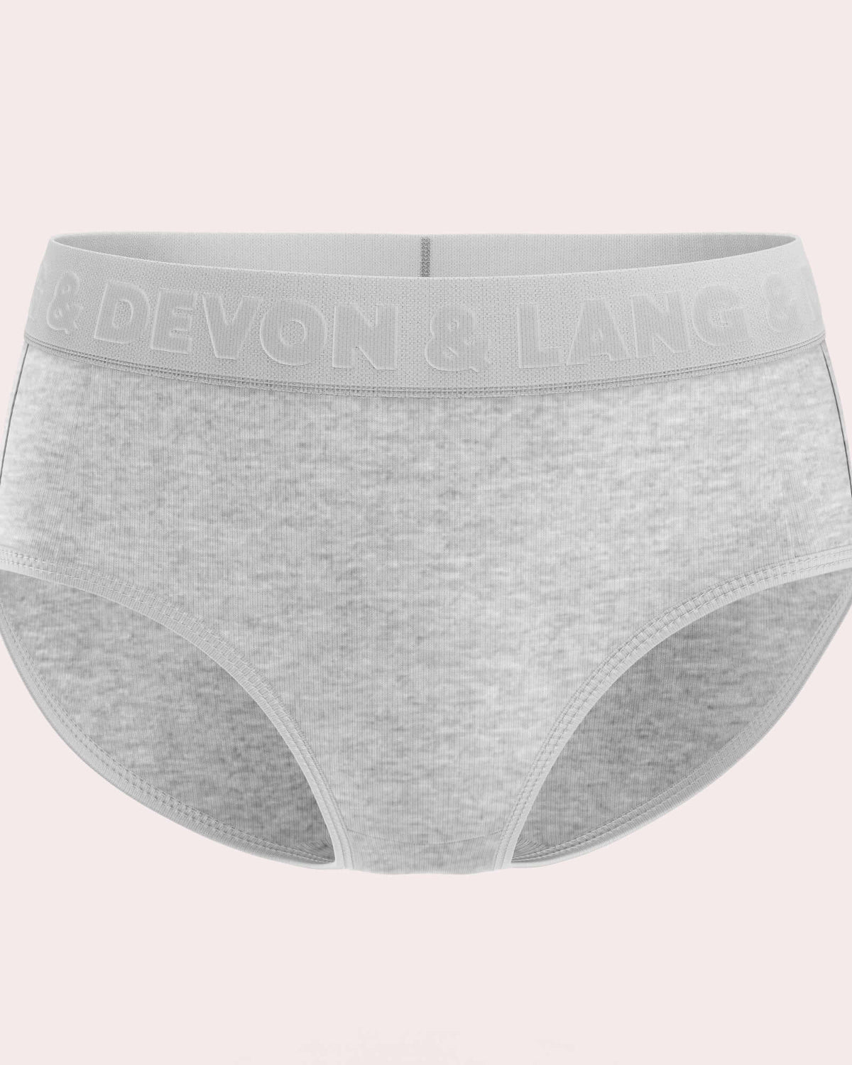 Devon + Lang Bria Full Coverage Bikini Brief in grey, featuring a comfortable waistband and made from premium modal material.