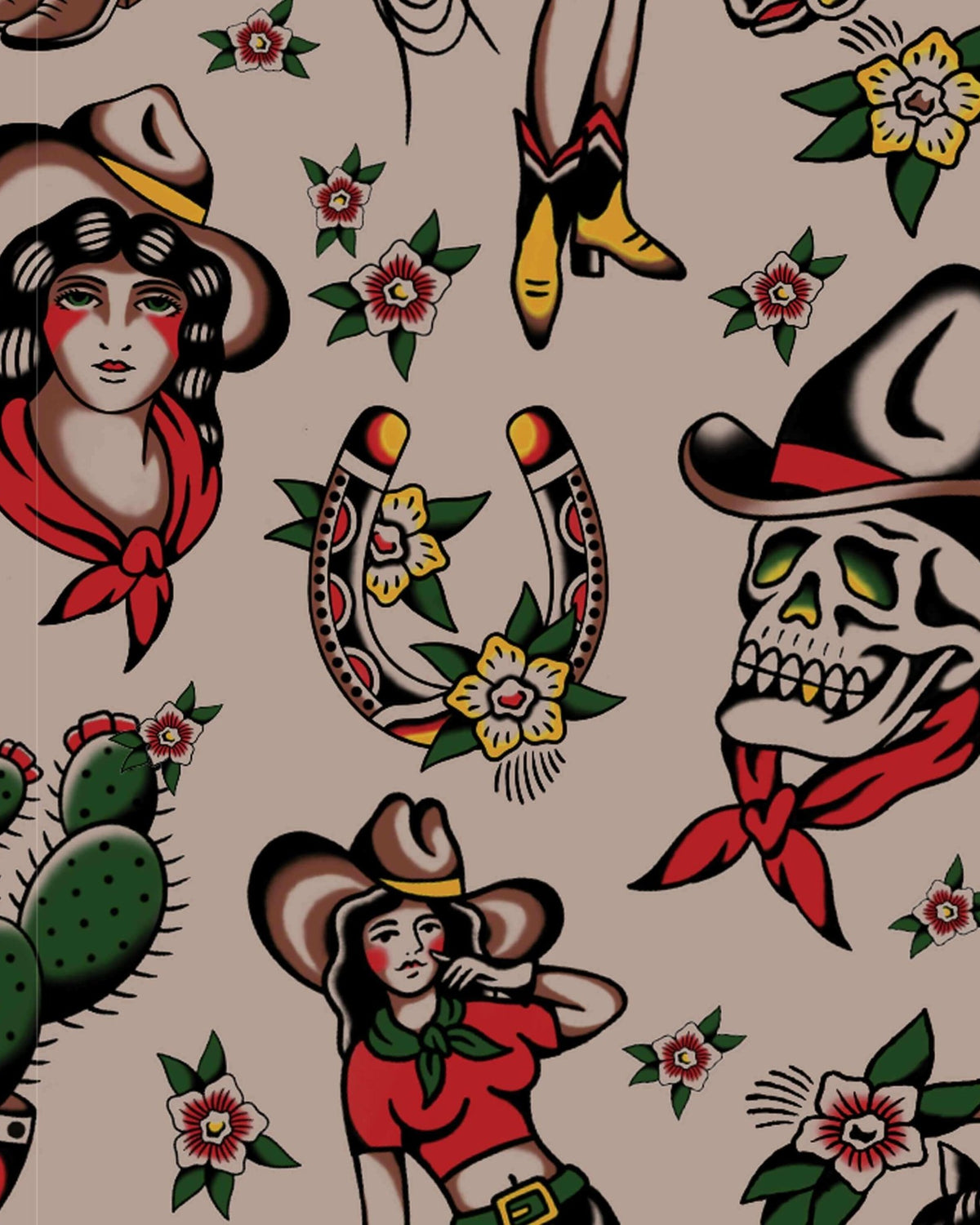 Vintage Outlaw Print - This pattern was designed by Cam Hutchinson, a Calgary-based tattoo artist