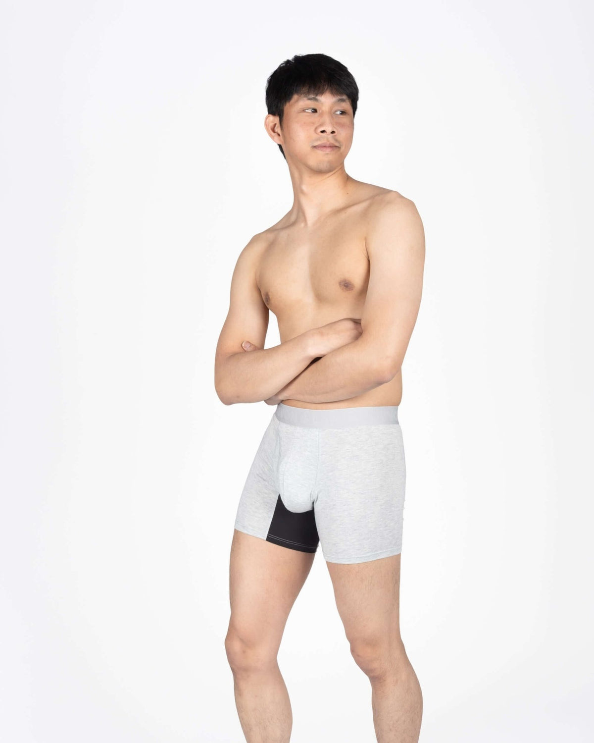 Devon + Lang Journey Boxer Brief Heather Grey shown on model