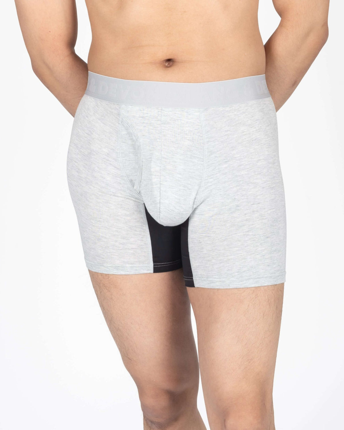 Devon + Lang Journey Boxer Brief Heather Grey shown on model