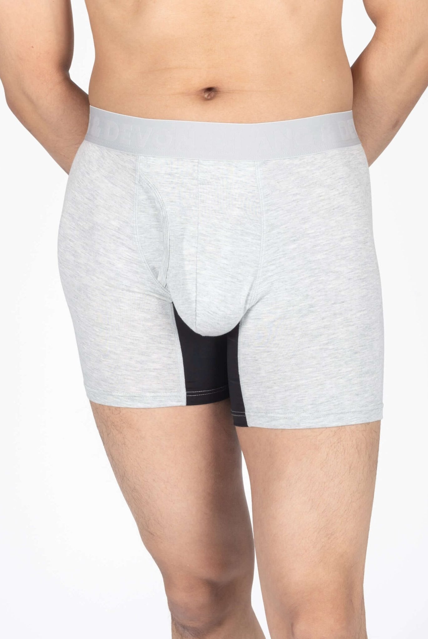 Devon + Lang Journey Boxer Brief Heather Grey shown on model
