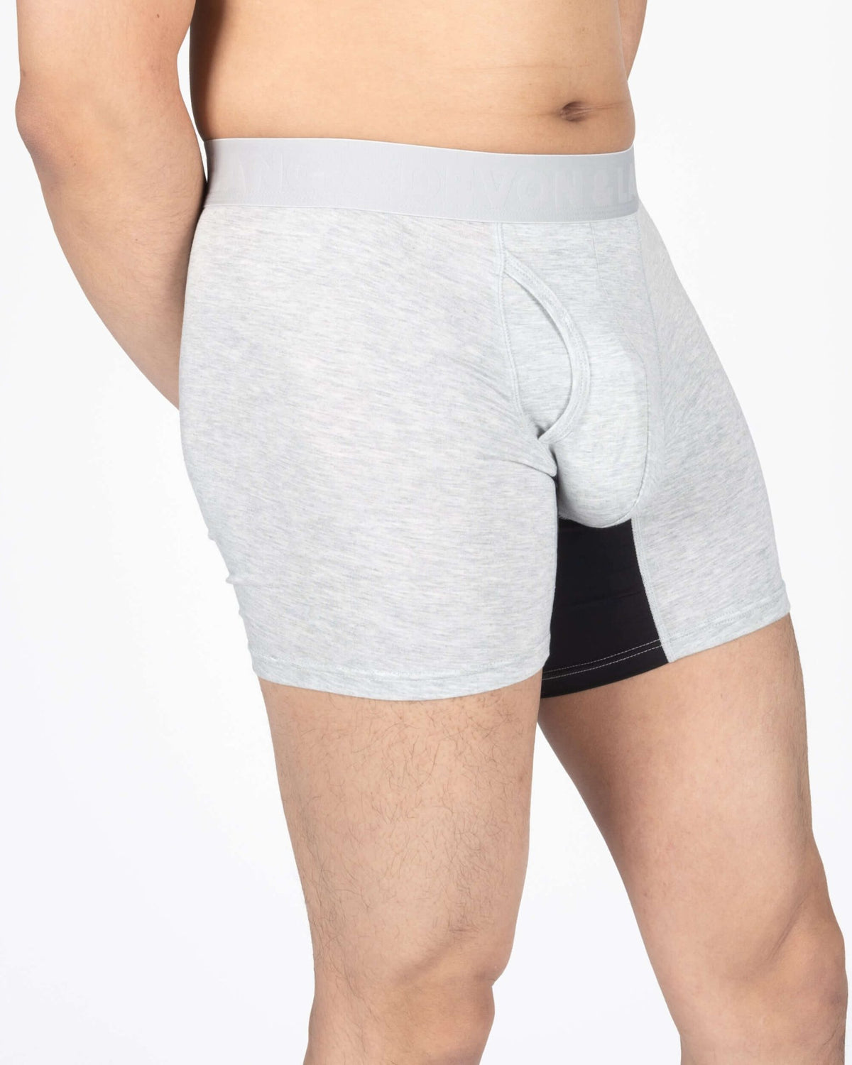 Devon + Lang Journey Boxer Brief Heather Grey shown on model