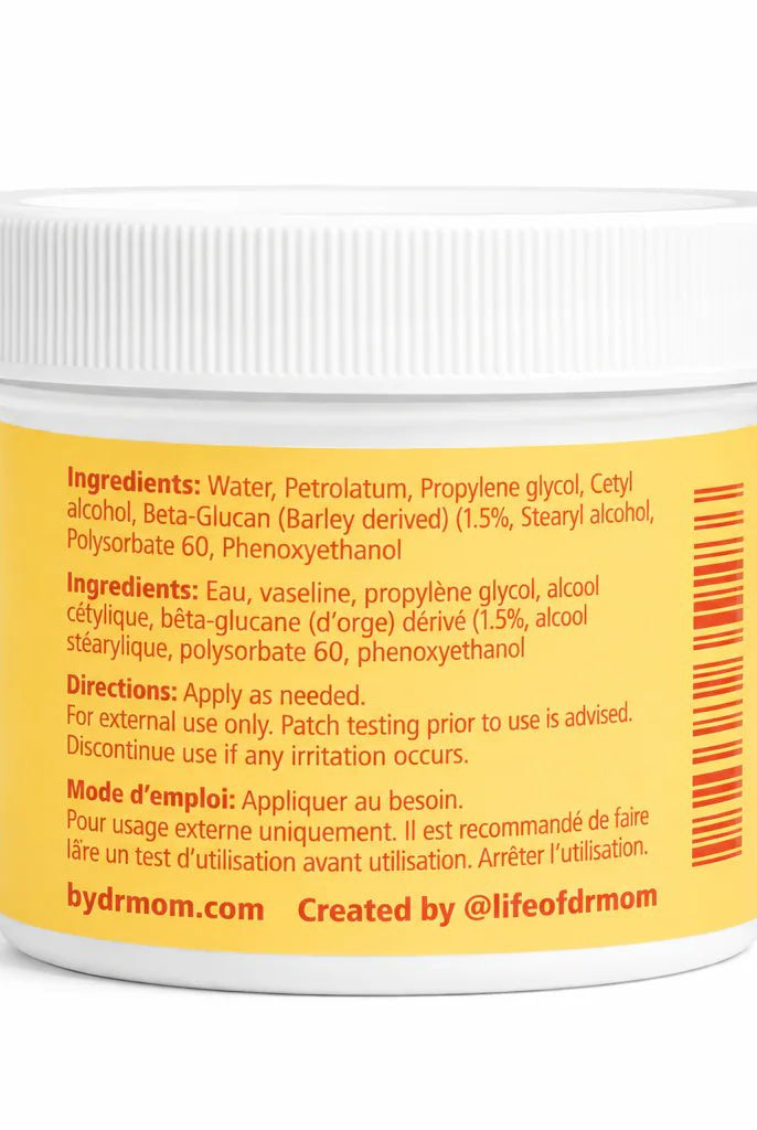 Dr Mom Soothing Beta-Glucan Cream, 50 mL Travel Size -Dr Mom Skincare Corp- Cloud Nine Pajamas