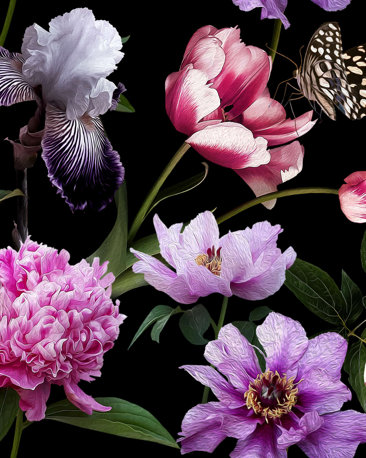 dreamy blooms black floral swatch FW26