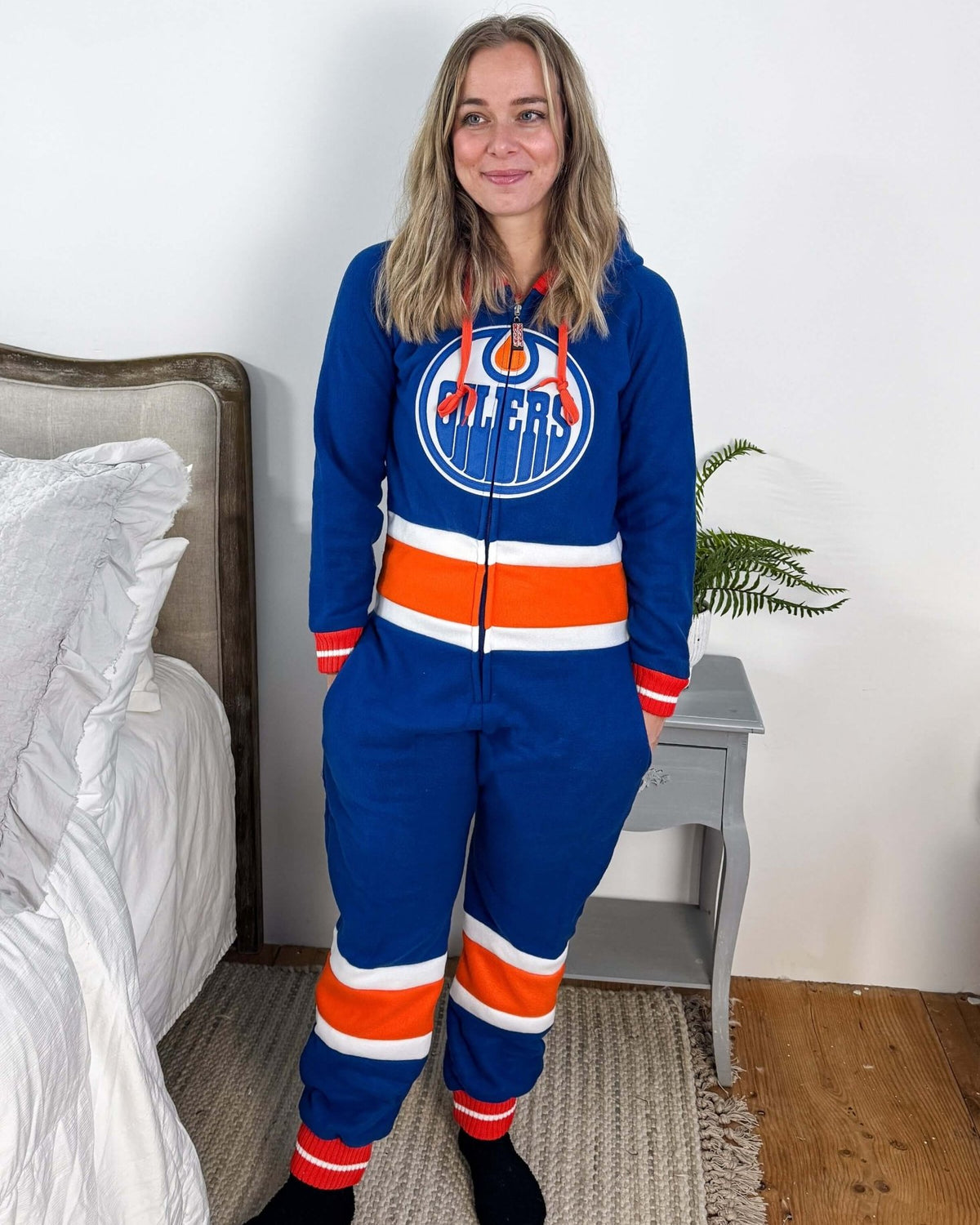 Edmonton Oilers Unisex Hockey Onesie Fleece | Hockey Sockey