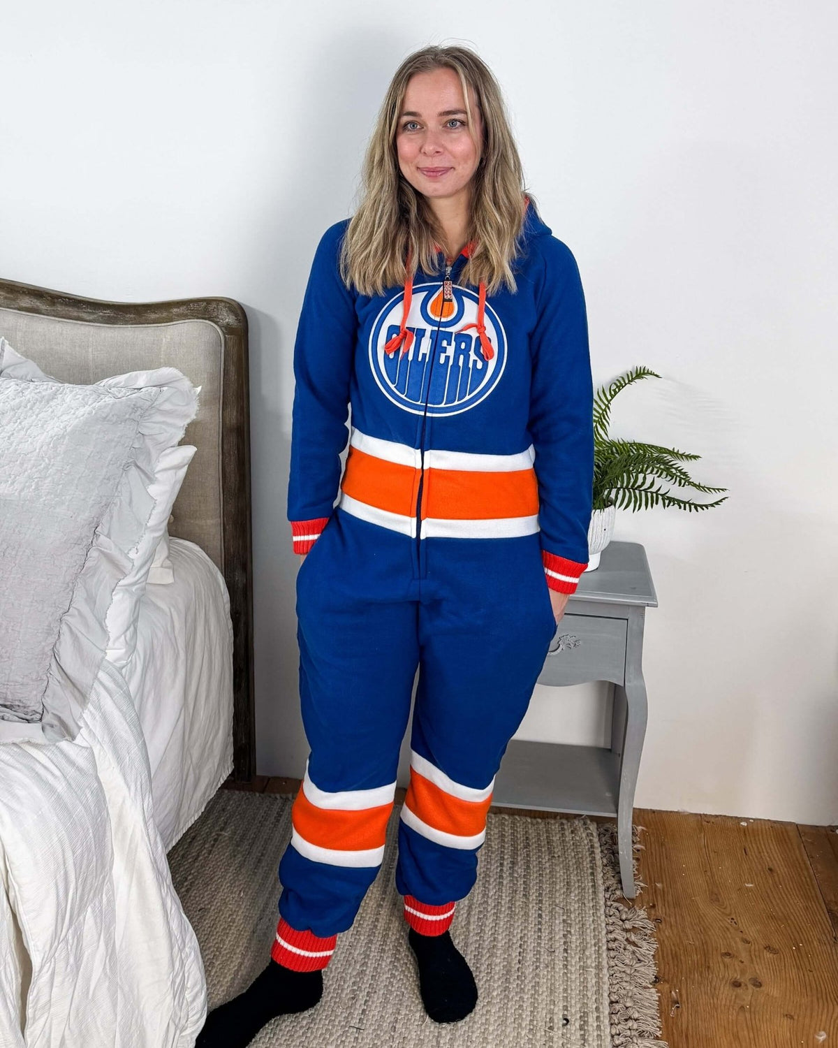 Edmonton Oilers Unisex Hockey Onesie Fleece | Hockey Sockey