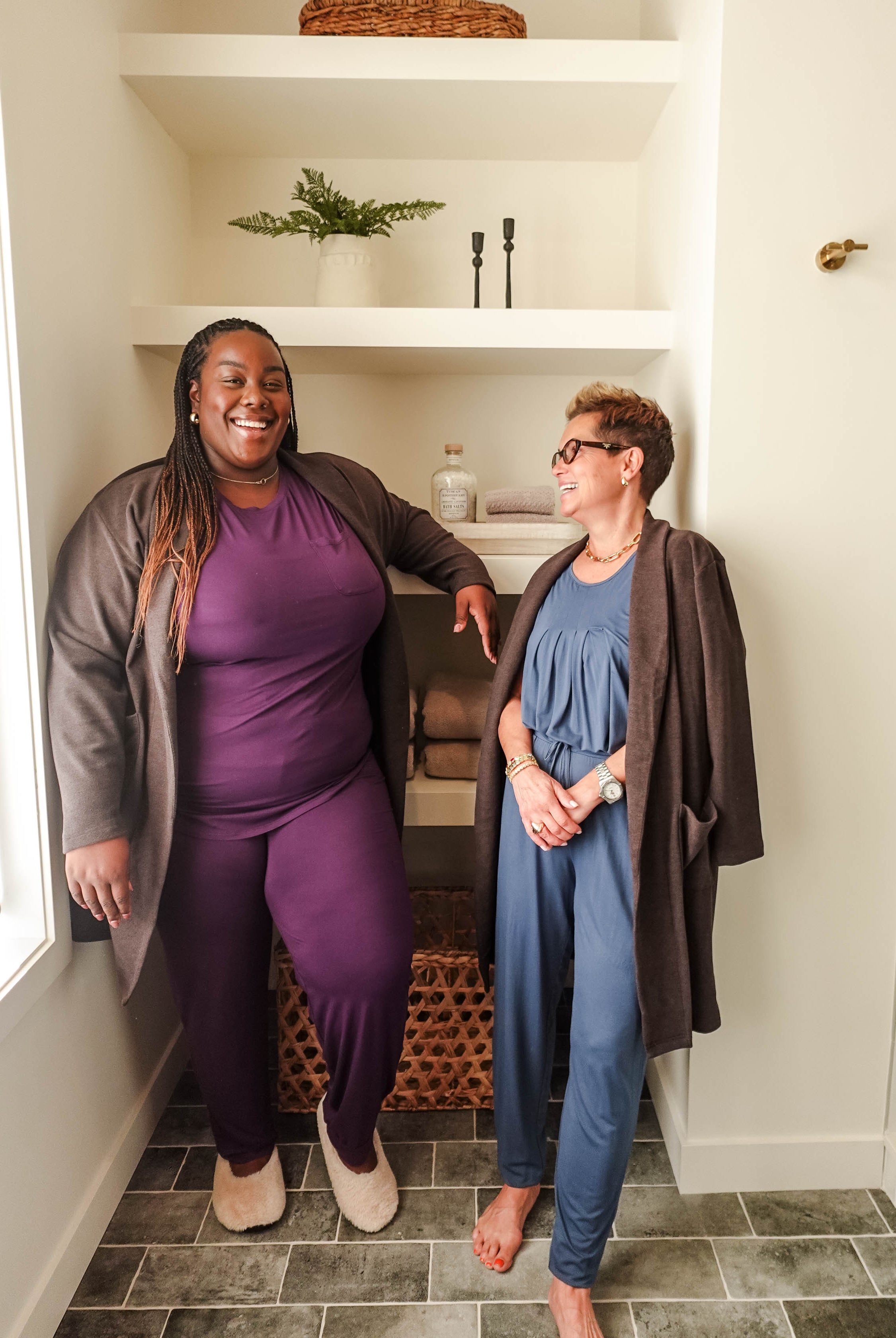 women's structured bamboo blend cardigan long with pockets and collar