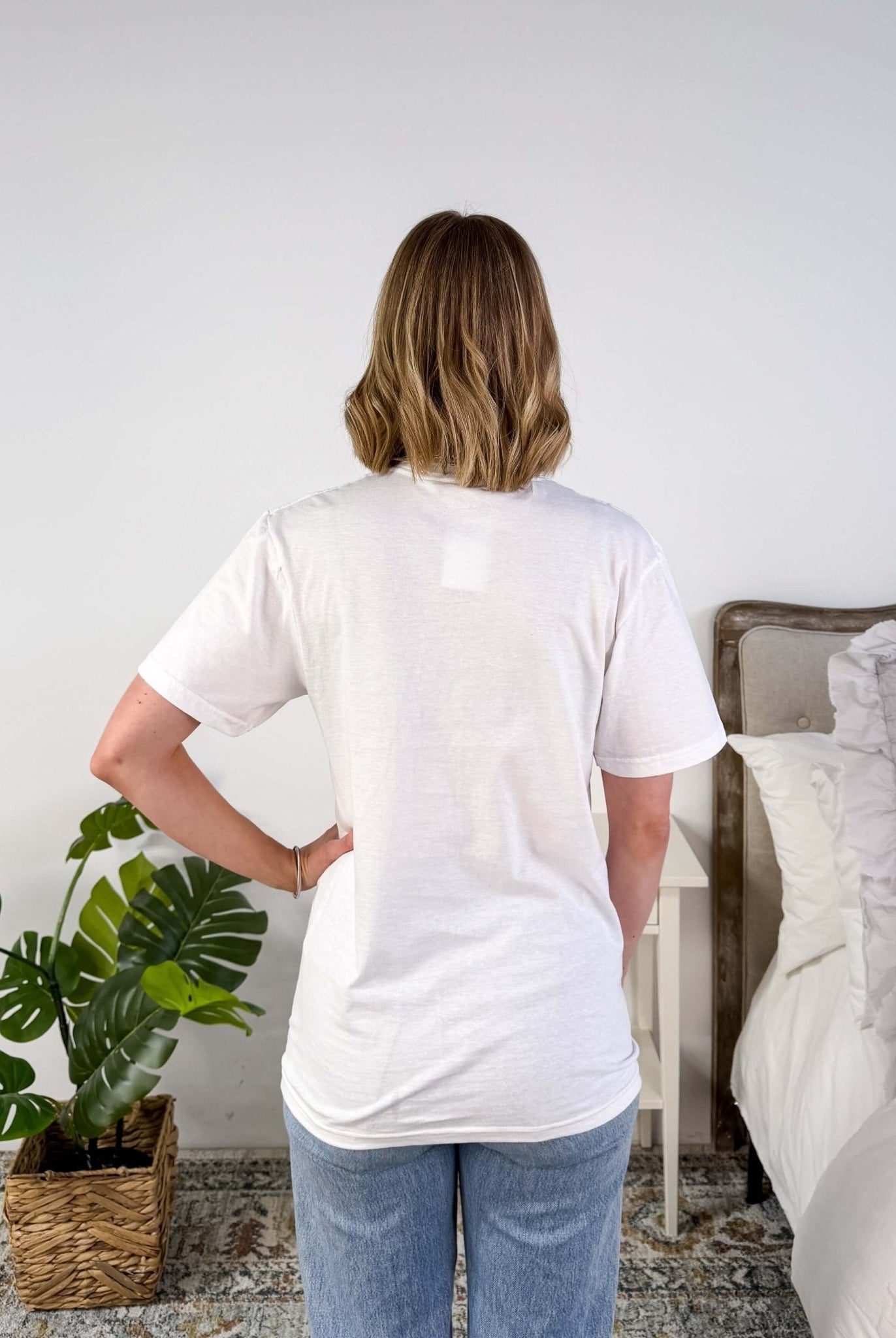 crew neck comfort colours tee white back profile