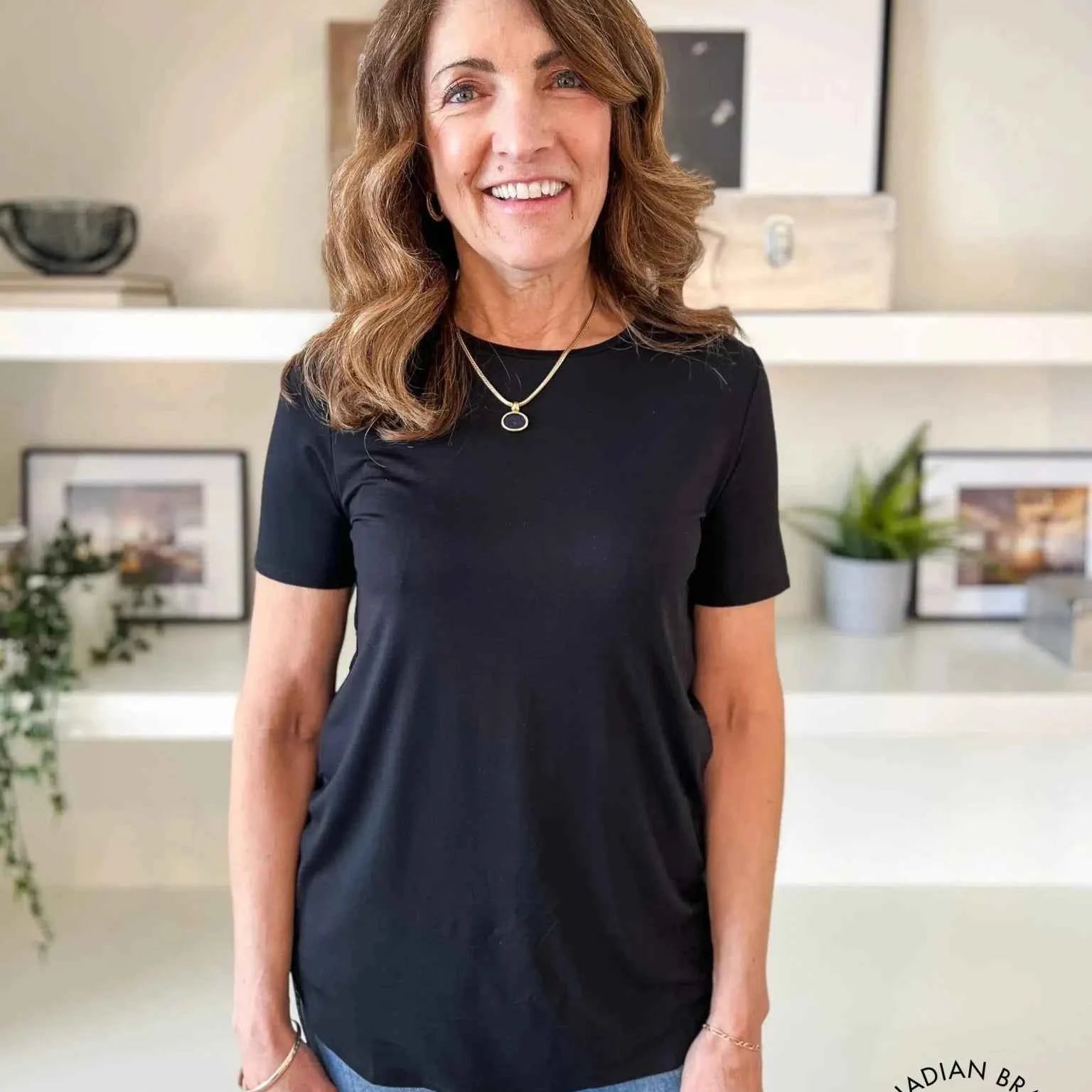 Georgia Rylan Women's Bamboo Moisture-Wicking Short Sleeve Tee in Core Colours