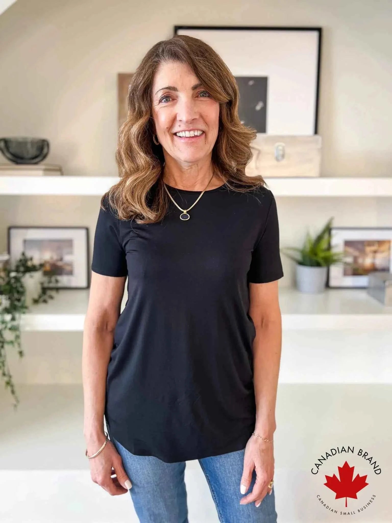 Georgia Rylan Women's Bamboo Moisture-Wicking Short Sleeve Tee in Core Colours