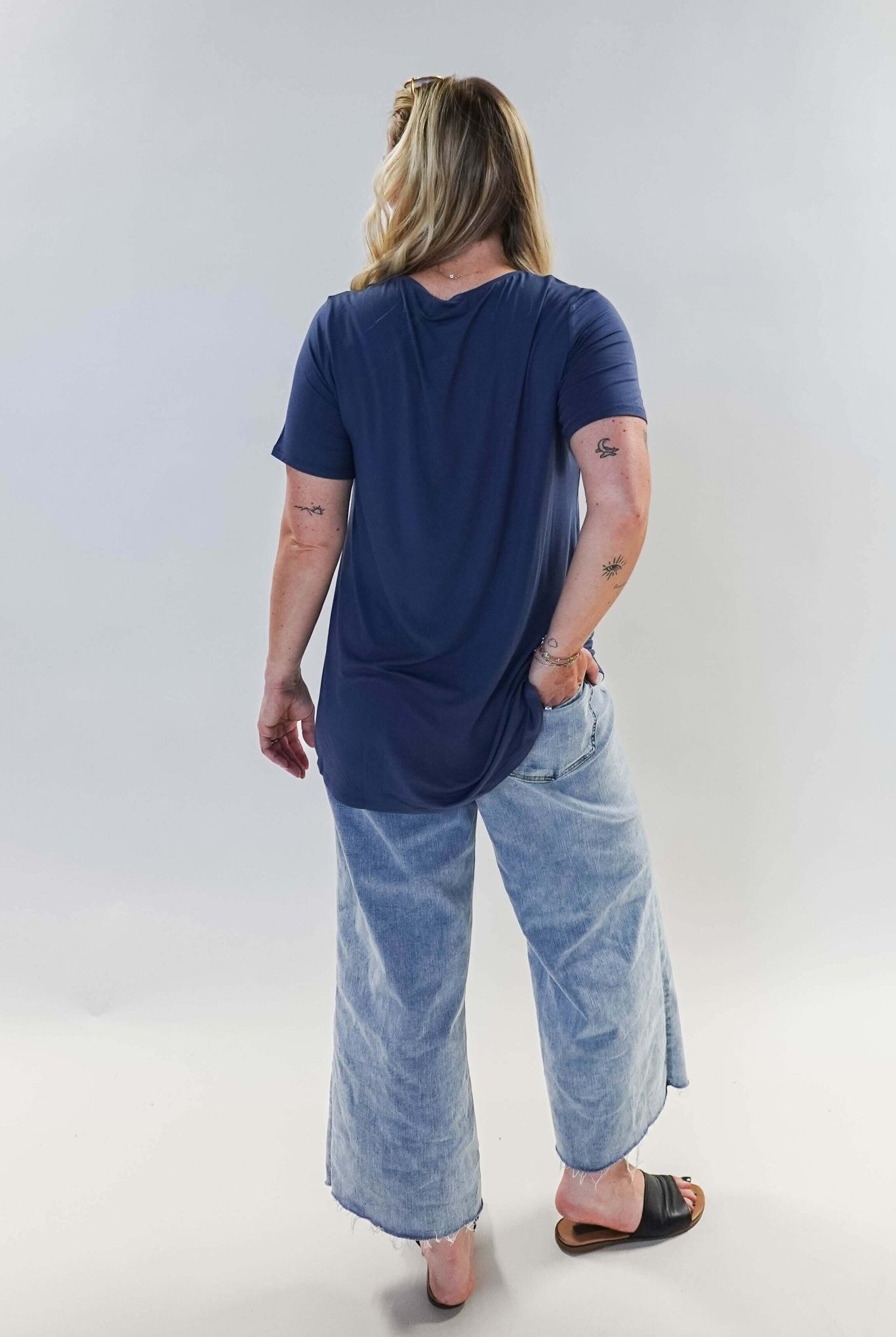 Essential Basic Bamboo Short Sleeve Tee back view