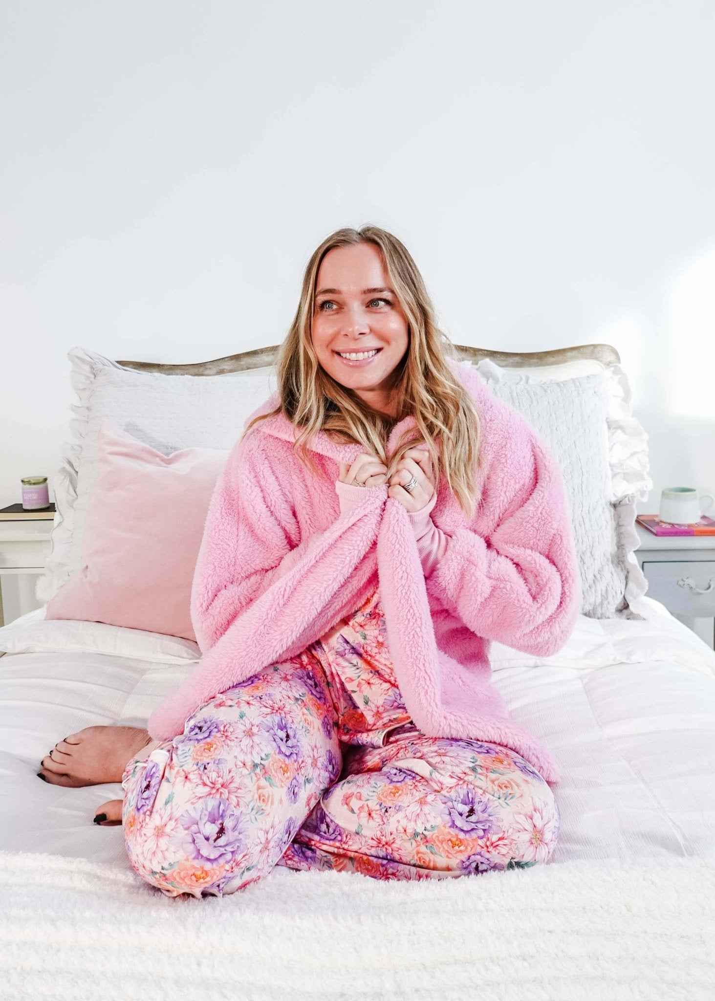 Lounge by Jan Marie Women's Fluffy Hooded Cozy Cardigan with Pockets