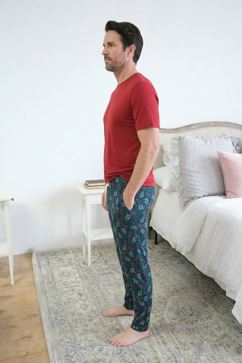 Bob's Sleepwear Co. Evergreen Dreams Bamboo Jogger Pant detail view — Cloud Nine Pajamas Edmonton