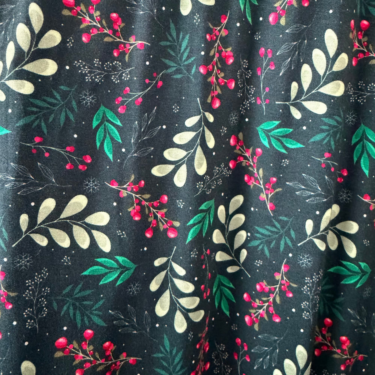 Bob's Sleepwear Co. Evergreen Dreams bamboo print swatch — Cloud Nine Pajamas Edmonton