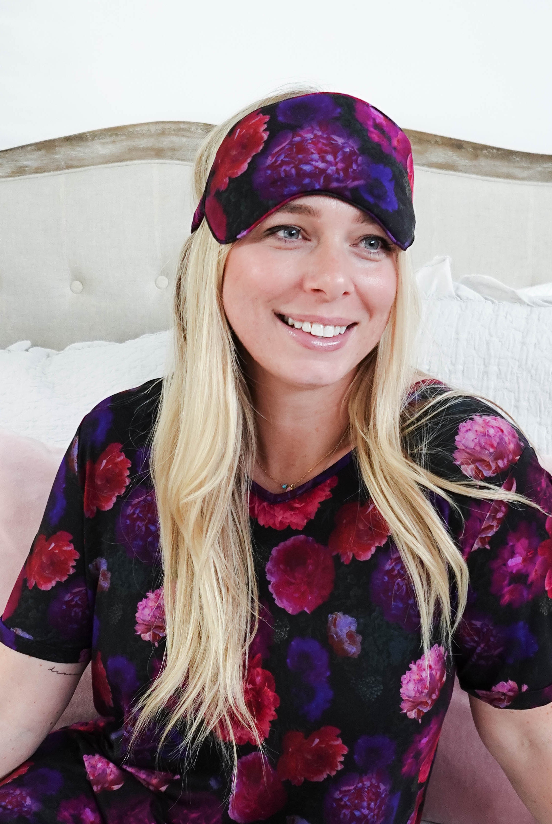 women's bamboo eye mask for sleep in floral print georgia rylan