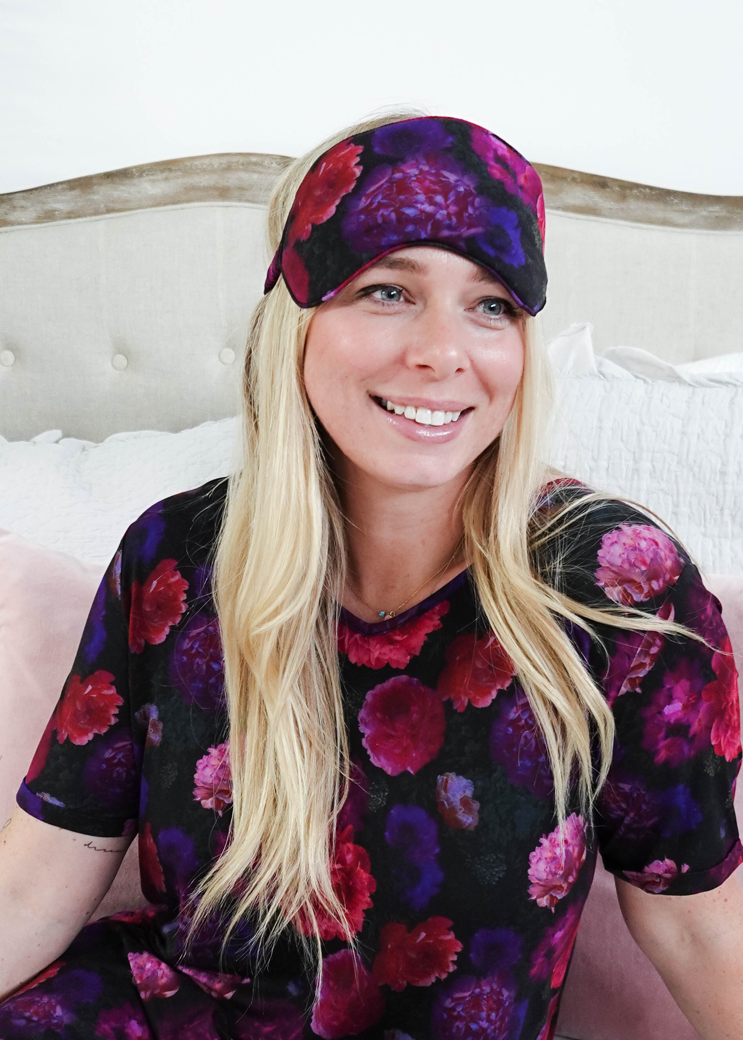 women's bamboo eye mask for sleep in floral print georgia rylan