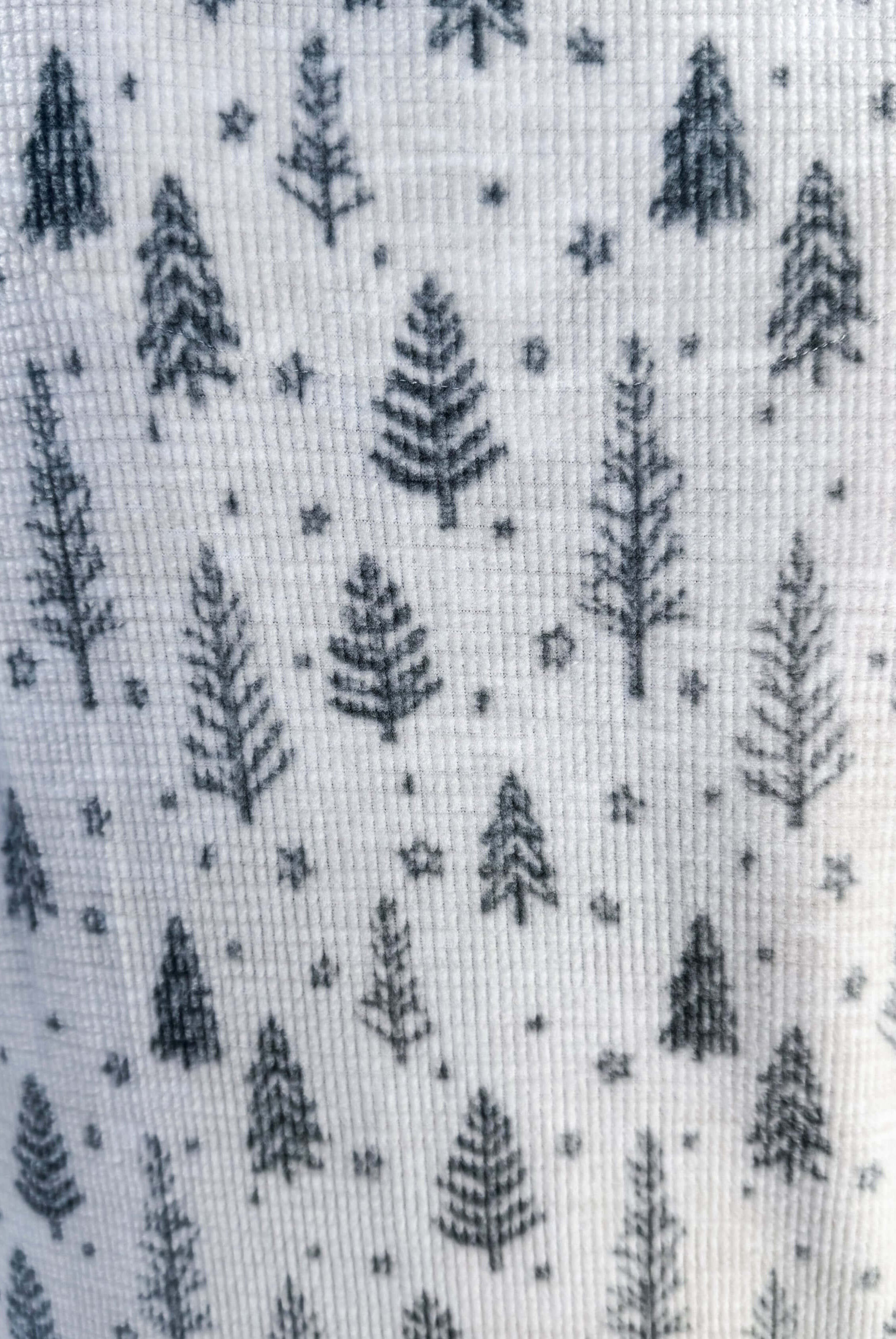 woman's holiday waffle knit pj set with thermal fabric and spruce tree print - Splendid