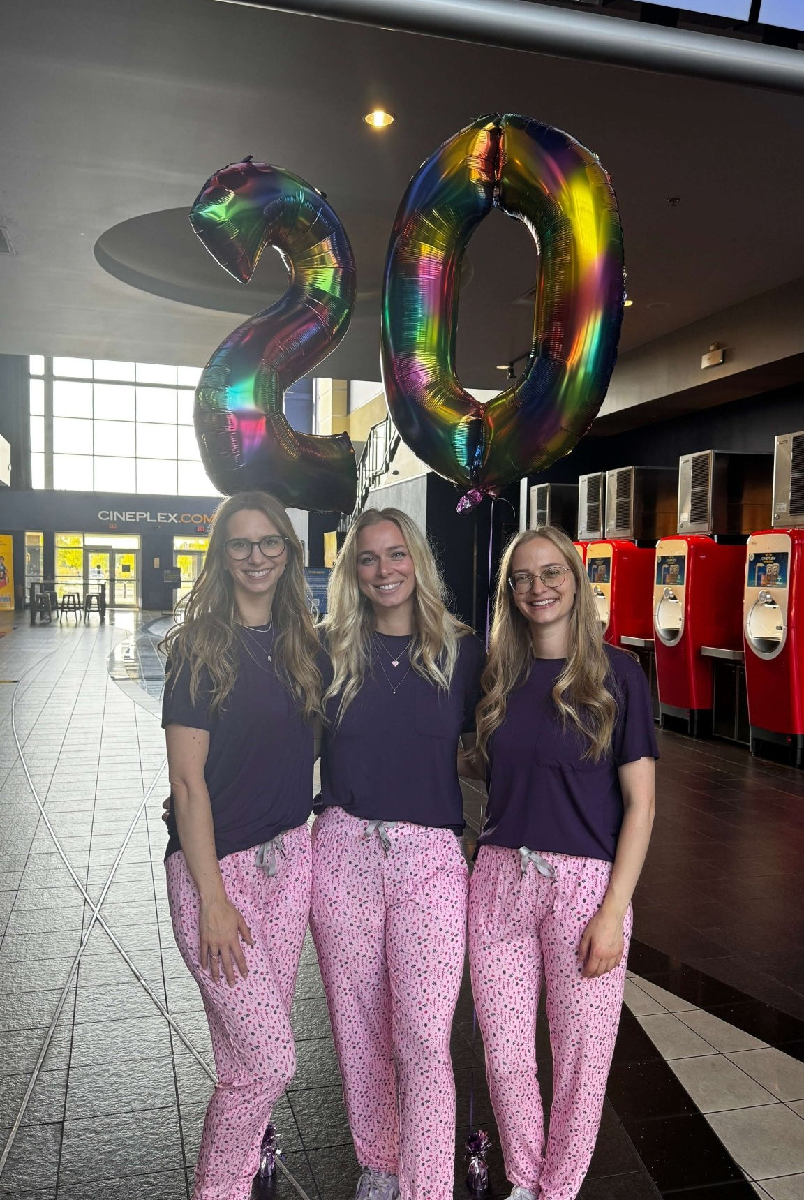 Flora's Garden Print Tee Floral Jogger PJ Set Bamboo the cloud nine sisters all in their matching pyjamas!