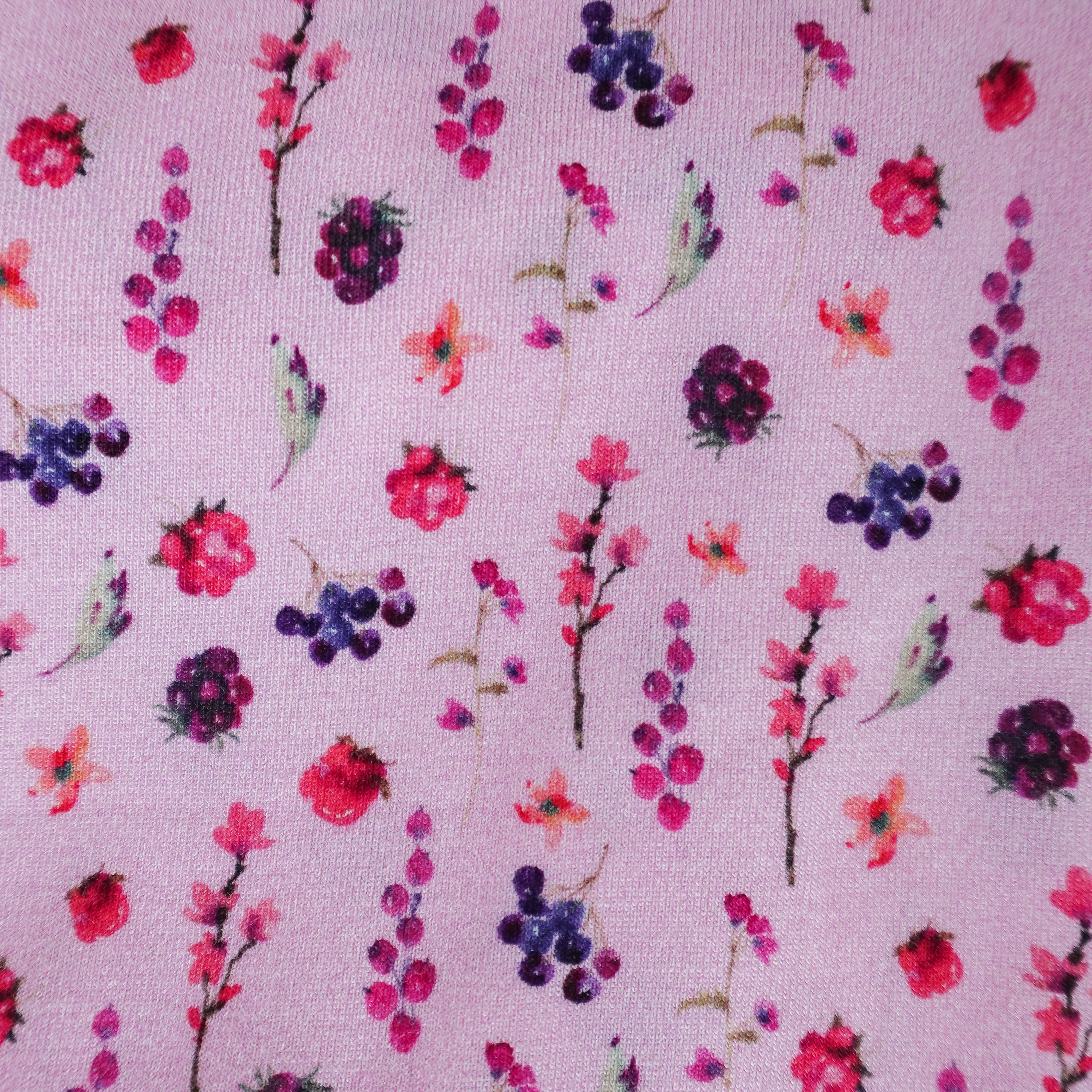 Flora's Garden Print Tee Floral Jogger PJ Set Bamboo - close up of the print on the pants