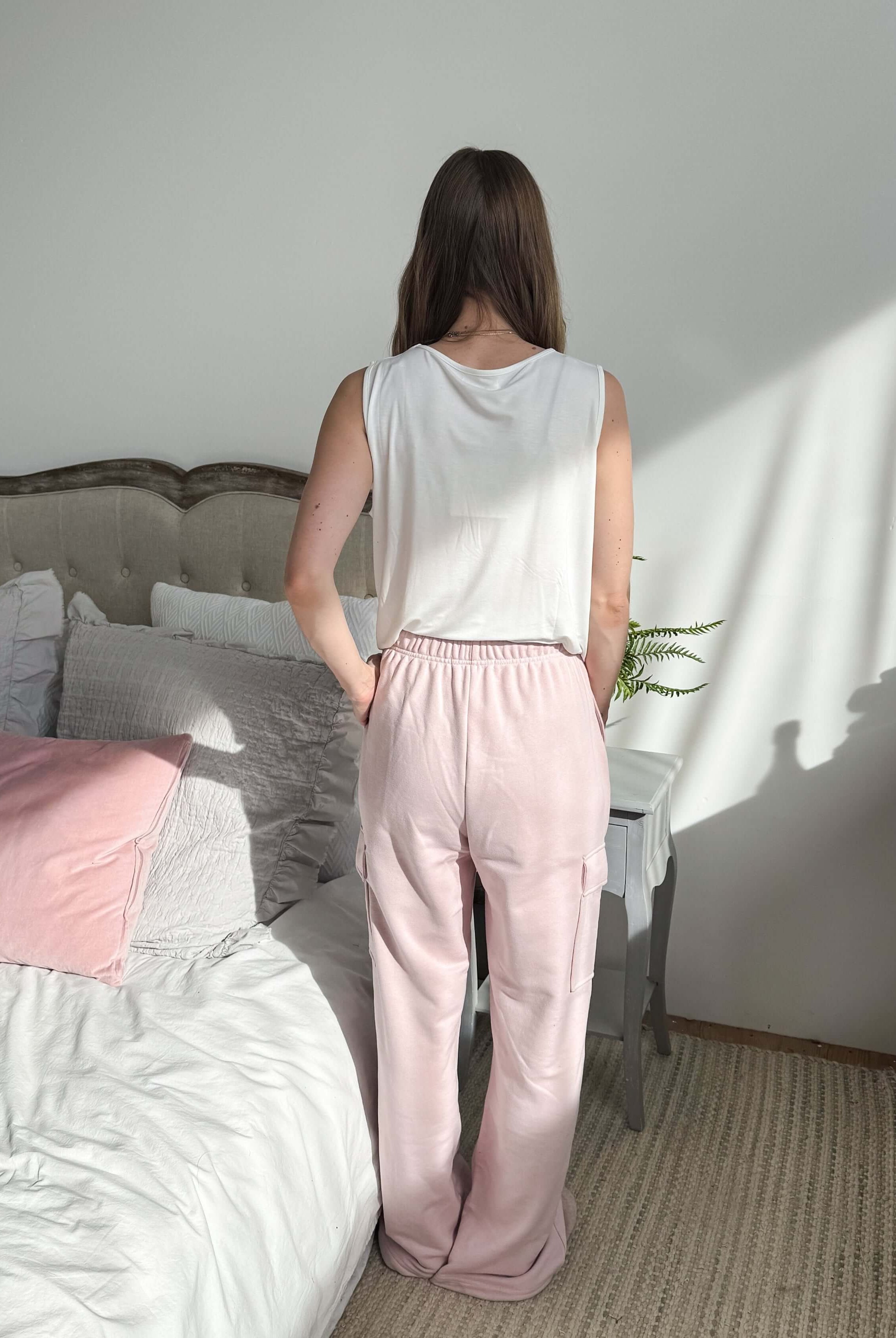 French Terry Straight Leg Cargo Pant