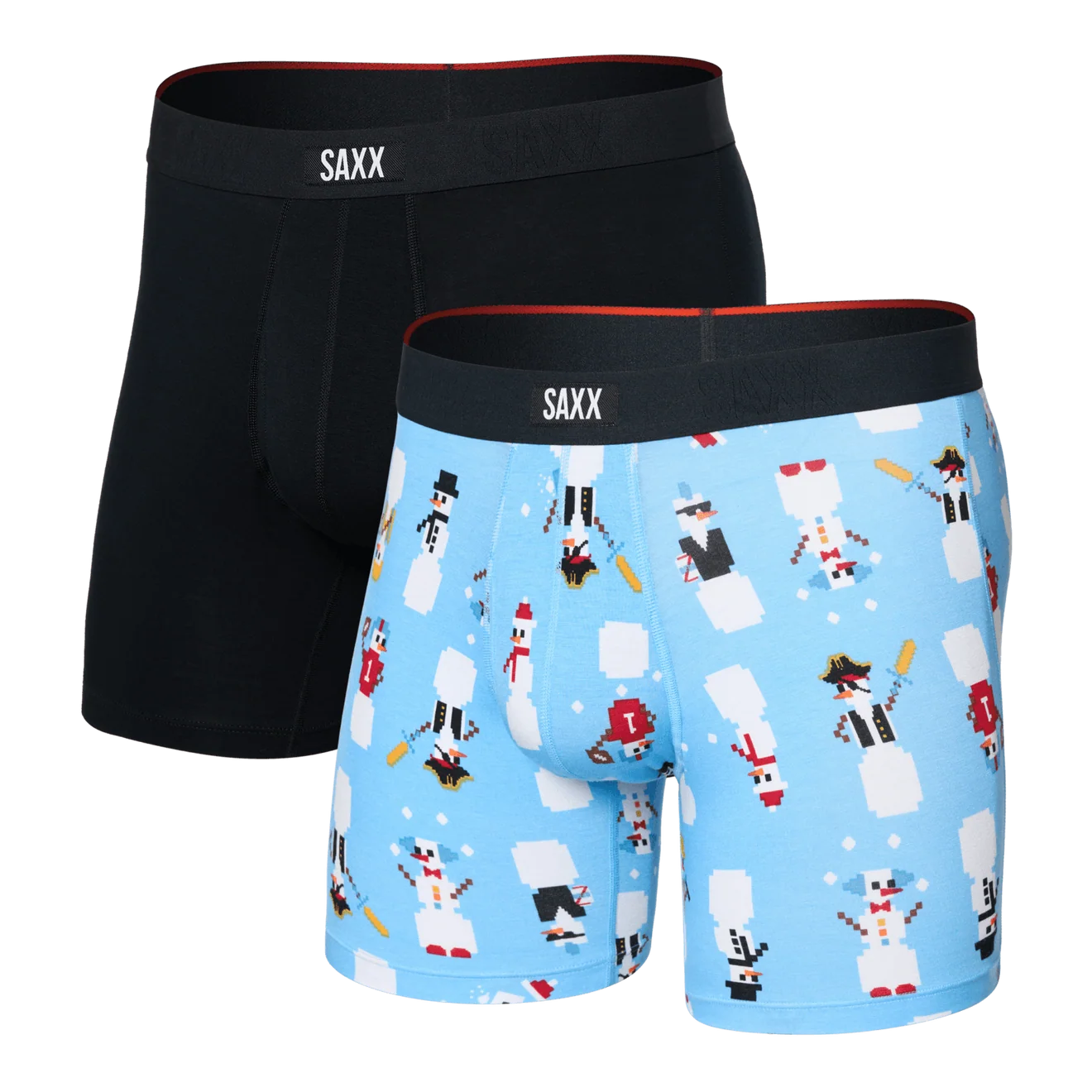 men's comfort boxer briefs with ball pouch technology by saxx - 2 pack gift box in frosty gamer