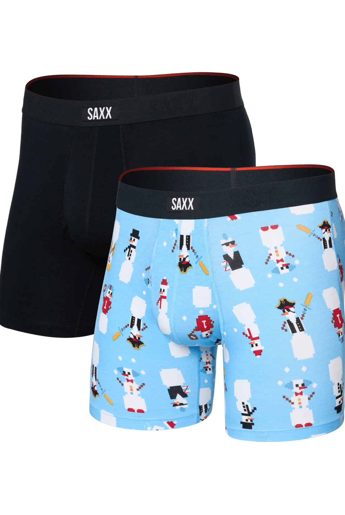 men's comfort boxer briefs with ball pouch technology by saxx - 2 pack gift box in frosty gamer