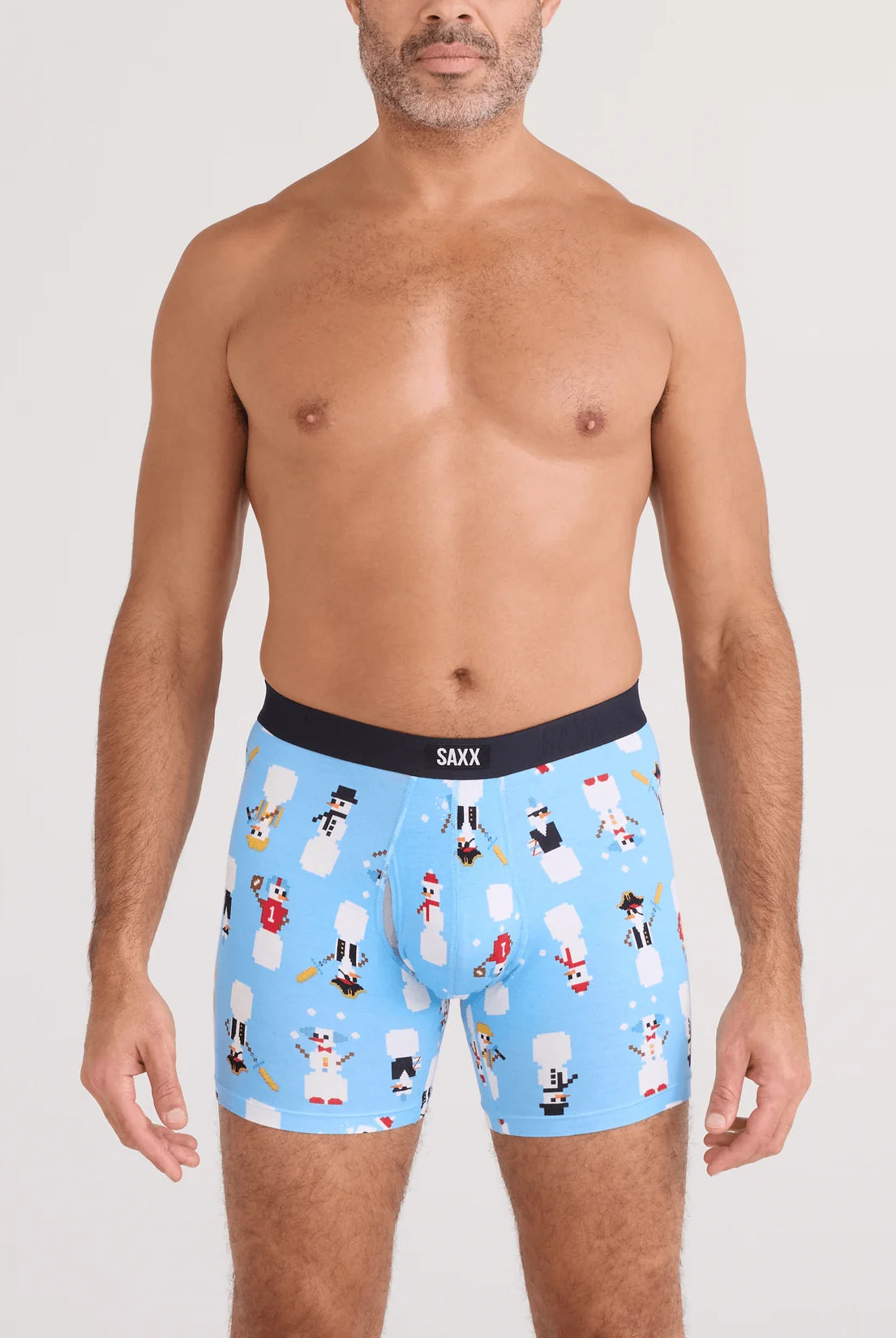 men's comfort boxer briefs with ball pouch technology by saxx - 2 pack gift box in frosty gamer