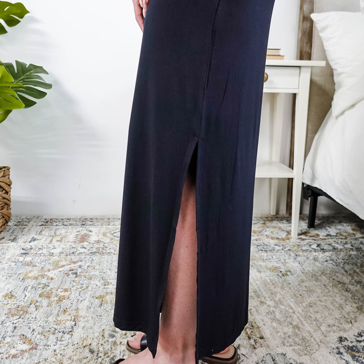Georgia Rylan Bamboo Maxi T-Shirt Dress | Black