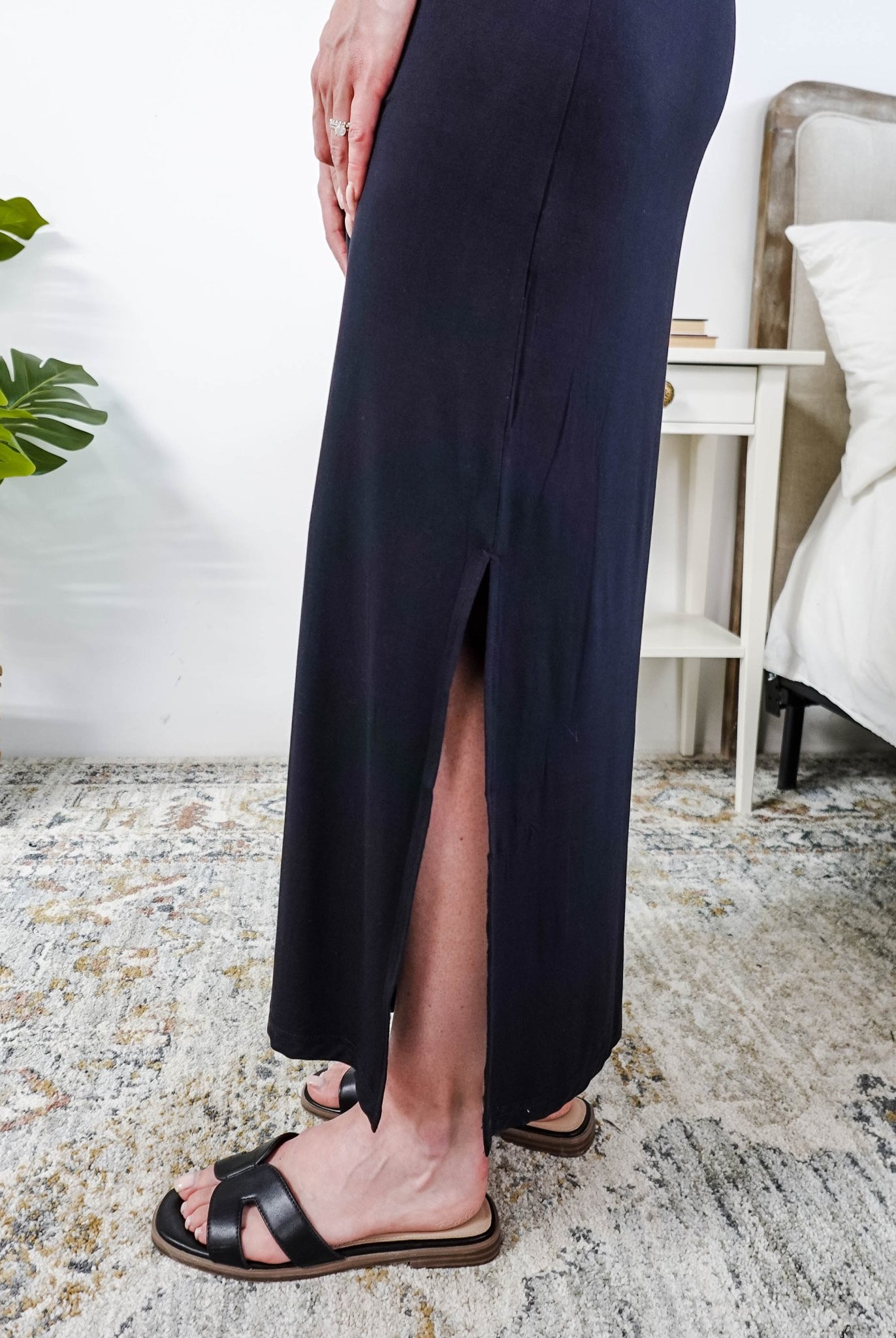 Georgia Rylan Bamboo Maxi T-Shirt Dress | Black