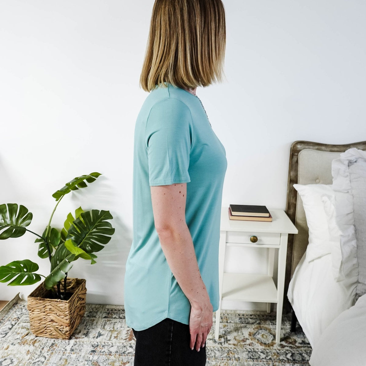 Georgia Rylan Essential Bamboo Tee | Sage Blue