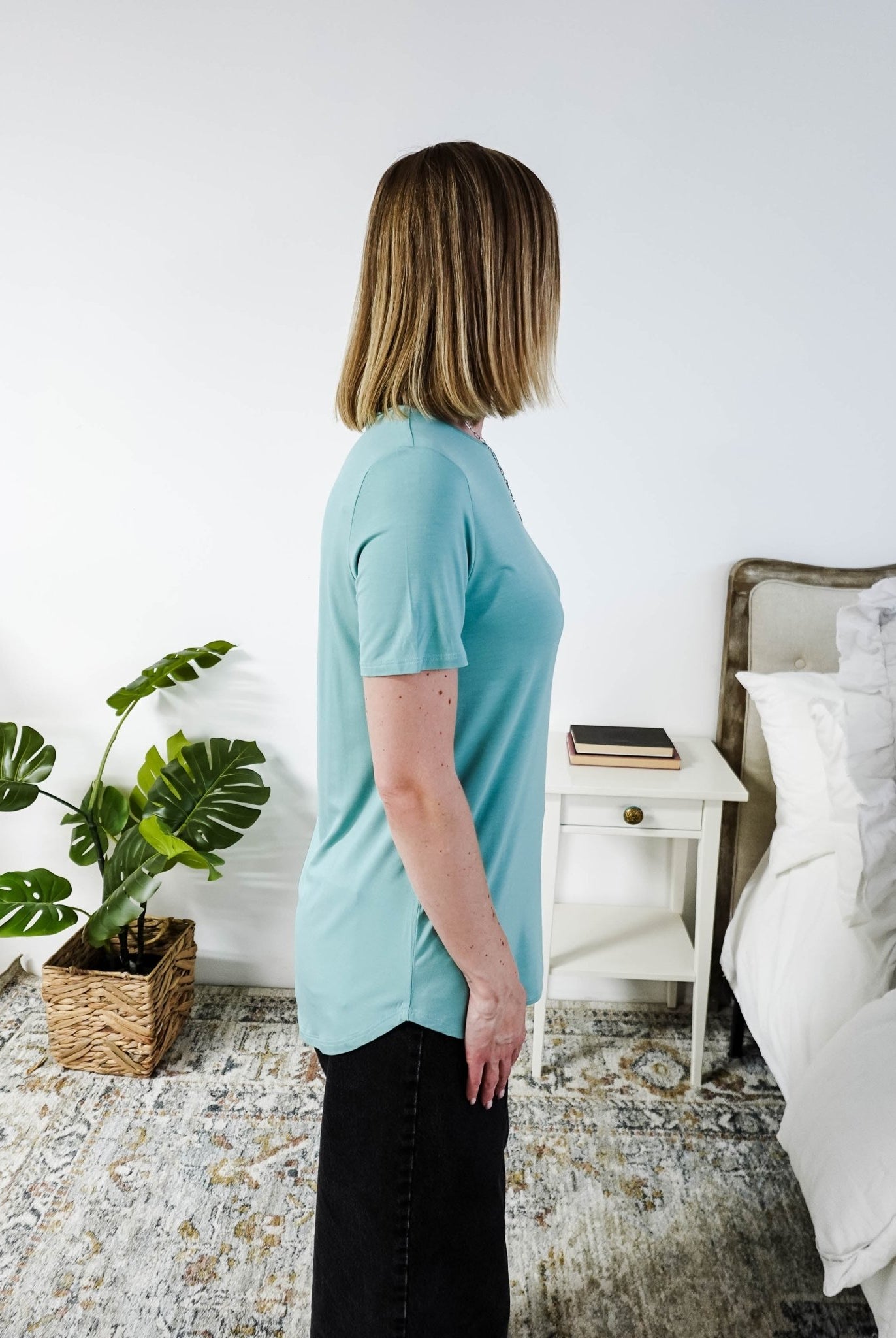 Georgia Rylan Essential Bamboo Tee | Sage Blue