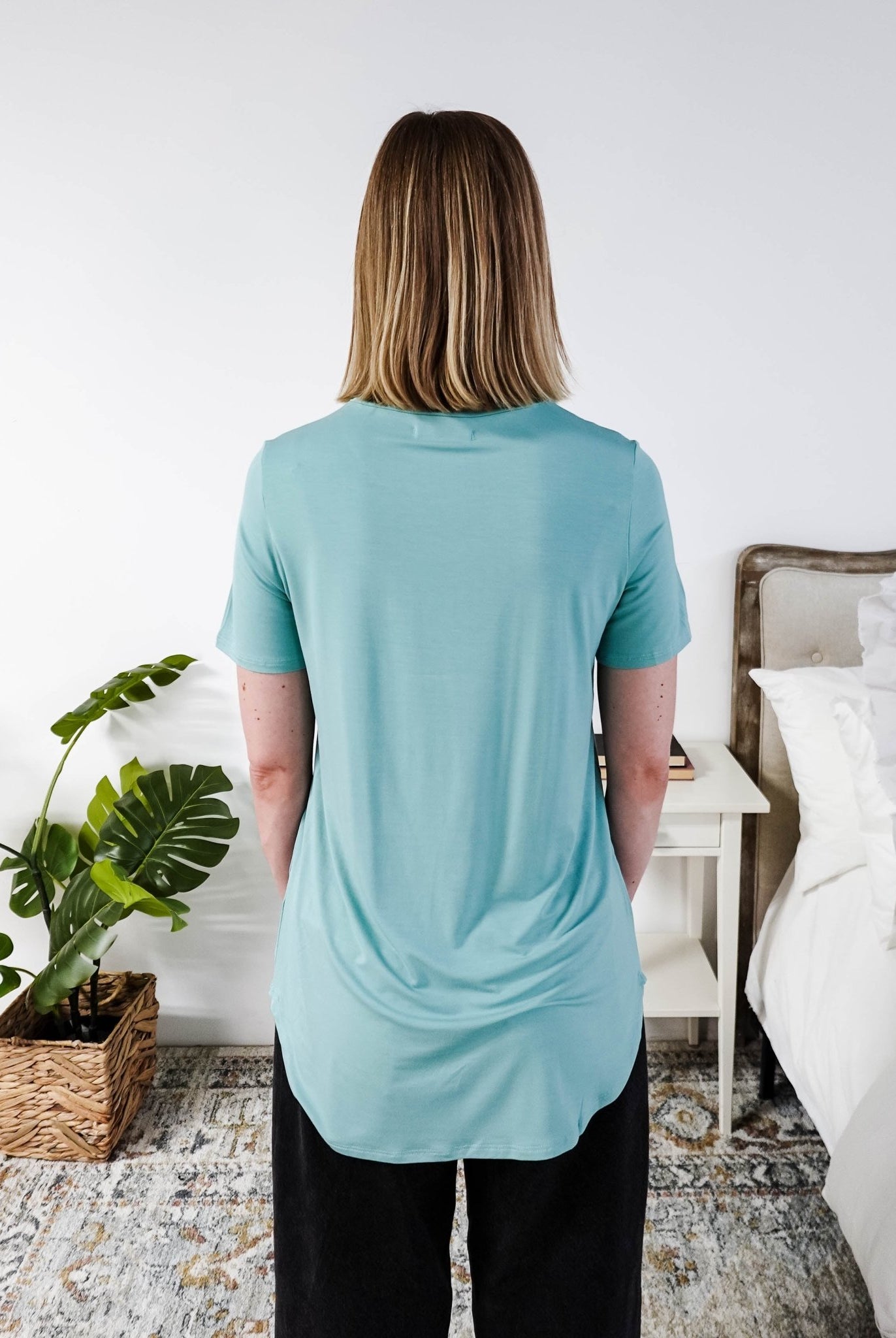 Georgia Rylan Essential Bamboo Tee | Sage Blue
