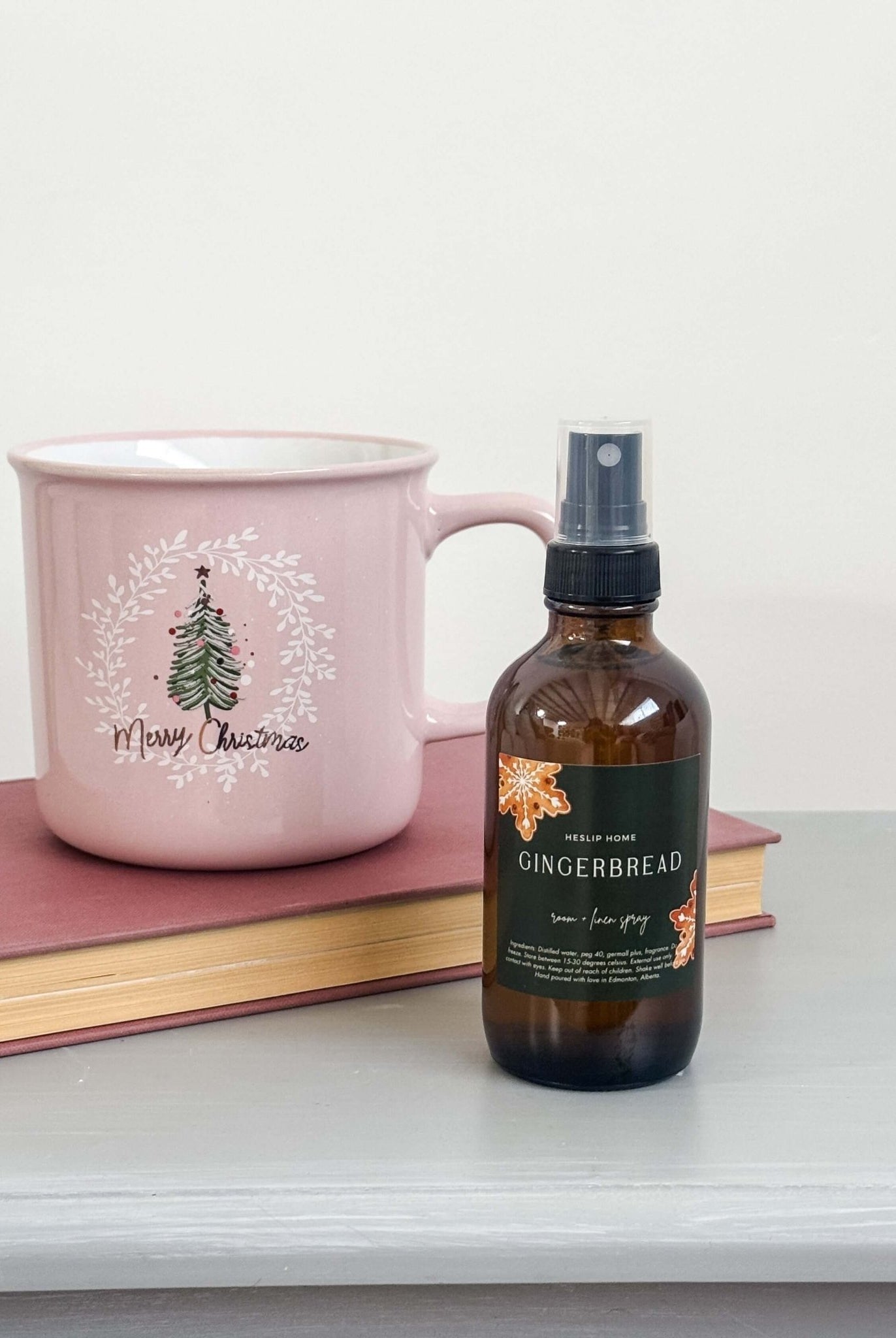 Gingerbread Holiday Room & Linen Spray gingerbread scent holiday 8 oz room and linen spray non-toxic for the holidays by Heslip Home