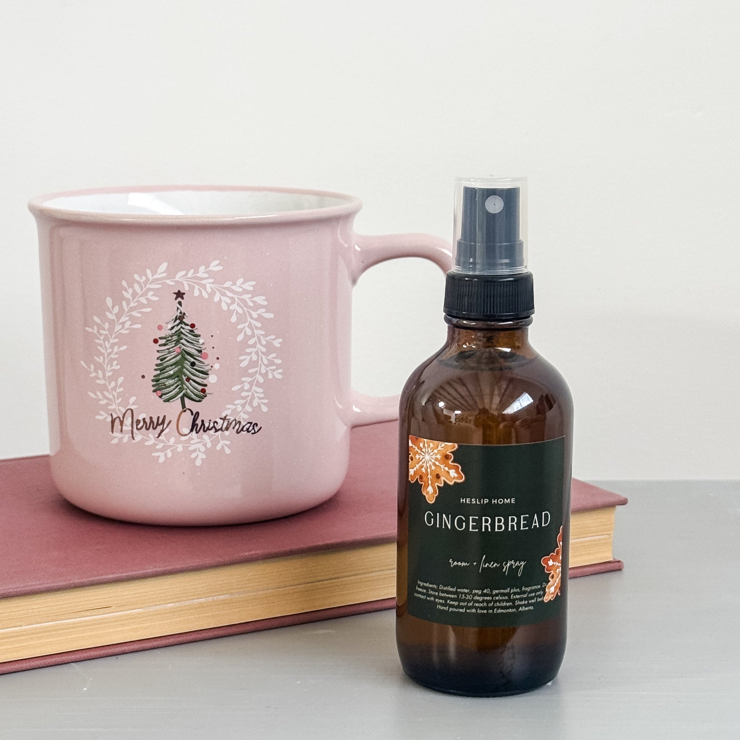 Gingerbread Holiday Room & Linen Spray gingerbread scent holiday 8 oz room and linen spray non-toxic for the holidays by Heslip Home