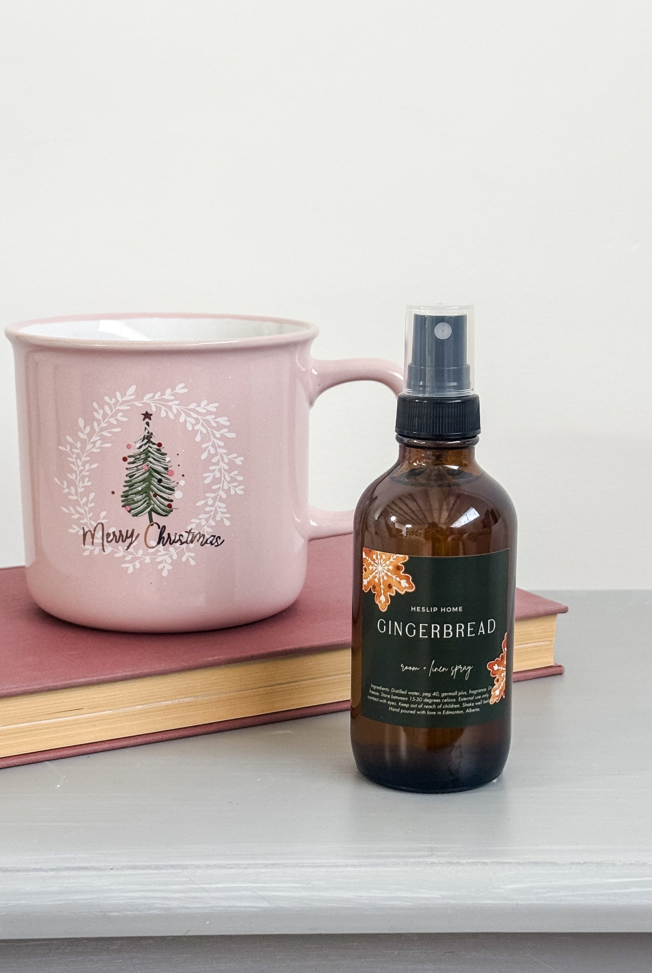 Gingerbread Holiday Room & Linen Spray gingerbread scent holiday 8 oz room and linen spray non-toxic for the holidays by Heslip Home