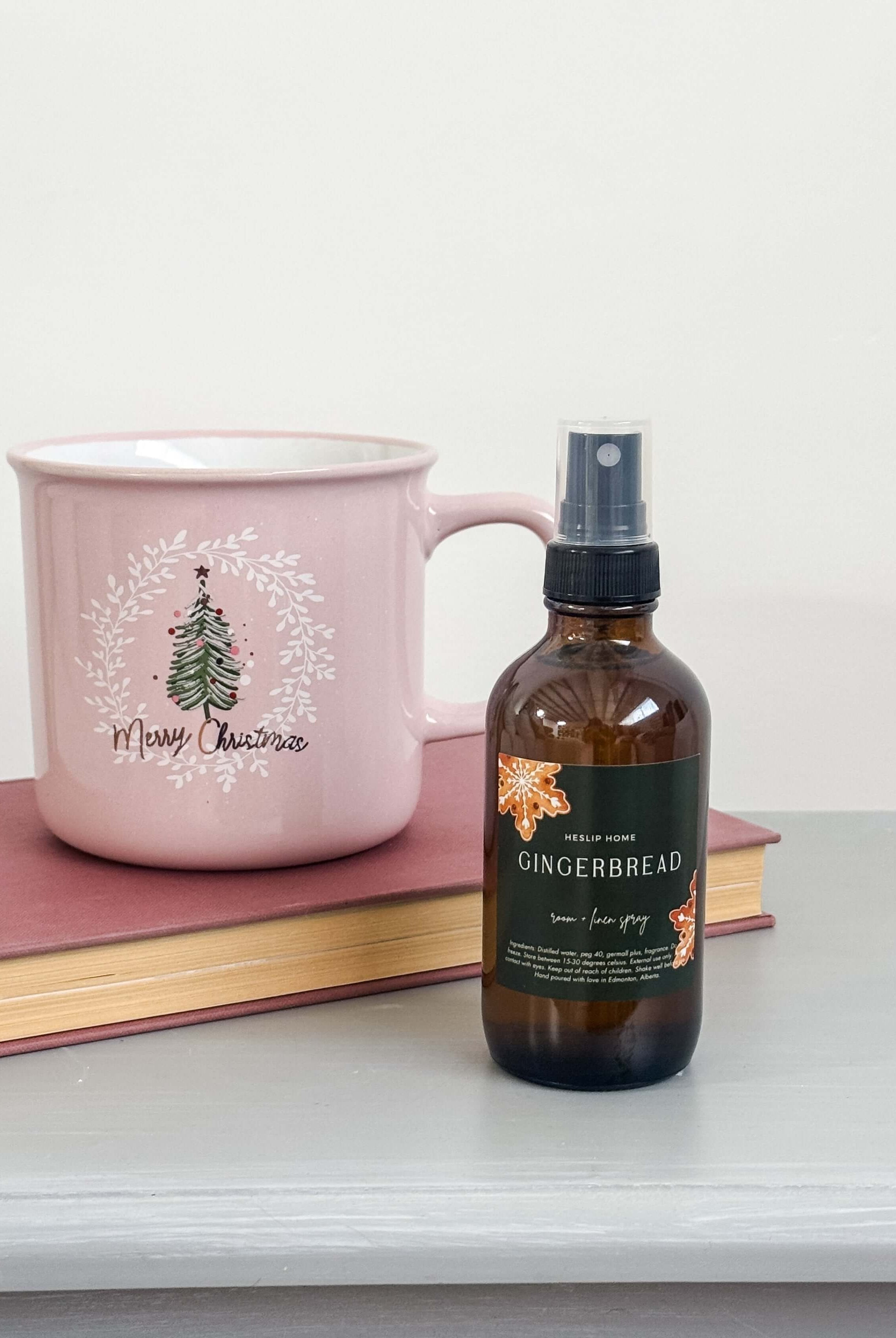 Gingerbread Holiday Room & Linen Spray gingerbread scent holiday 8 oz room and linen spray non-toxic for the holidays by Heslip Home