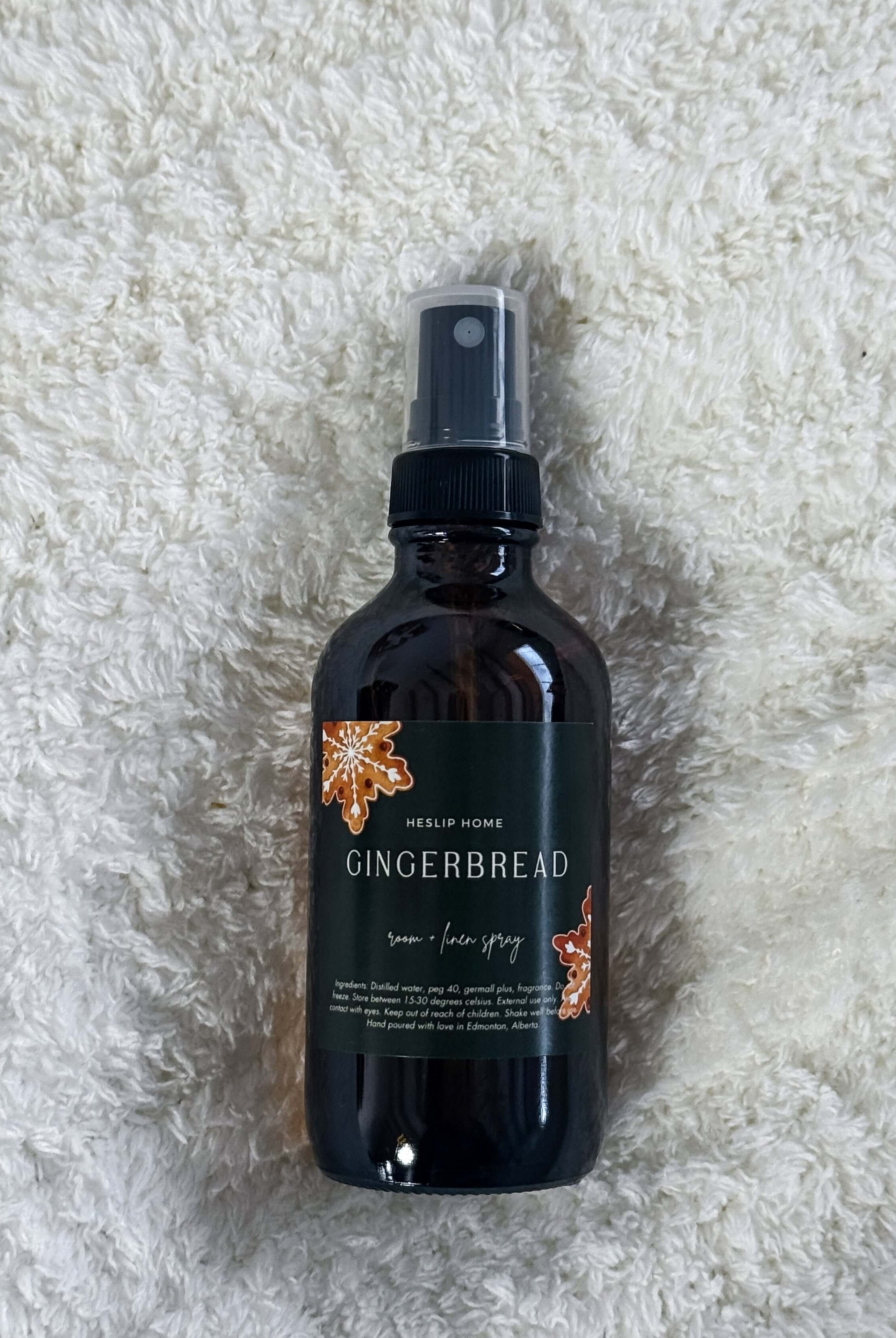 Gingerbread Holiday Room & Linen Spray gingerbread scent holiday 8 oz room and linen spray non-toxic for the holidays by Heslip Home