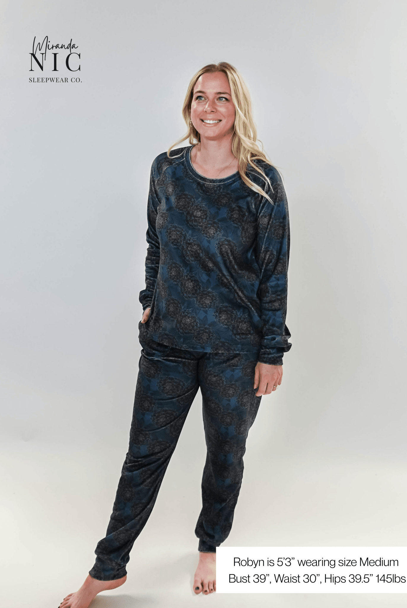Golden Dahlias Long Sleeve Jogger Velour Lounge Set miranda nic